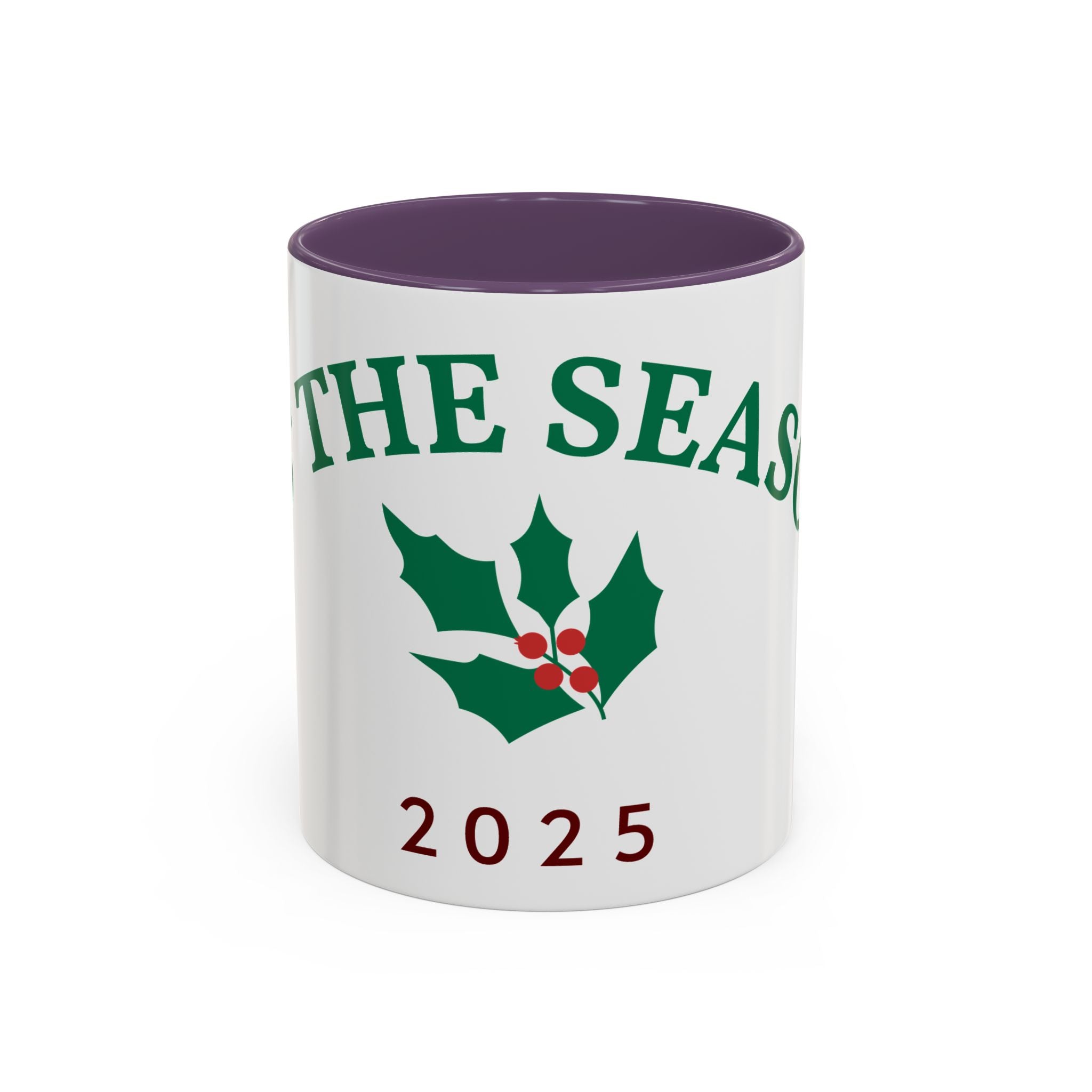 Holiday Coffee Mug - "Tis the Season 2025" Accent Ceramic Mug
