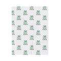 Plush Blanket — Cute Green 'Crazy Cat Lady' Patterned Velveteen Throw