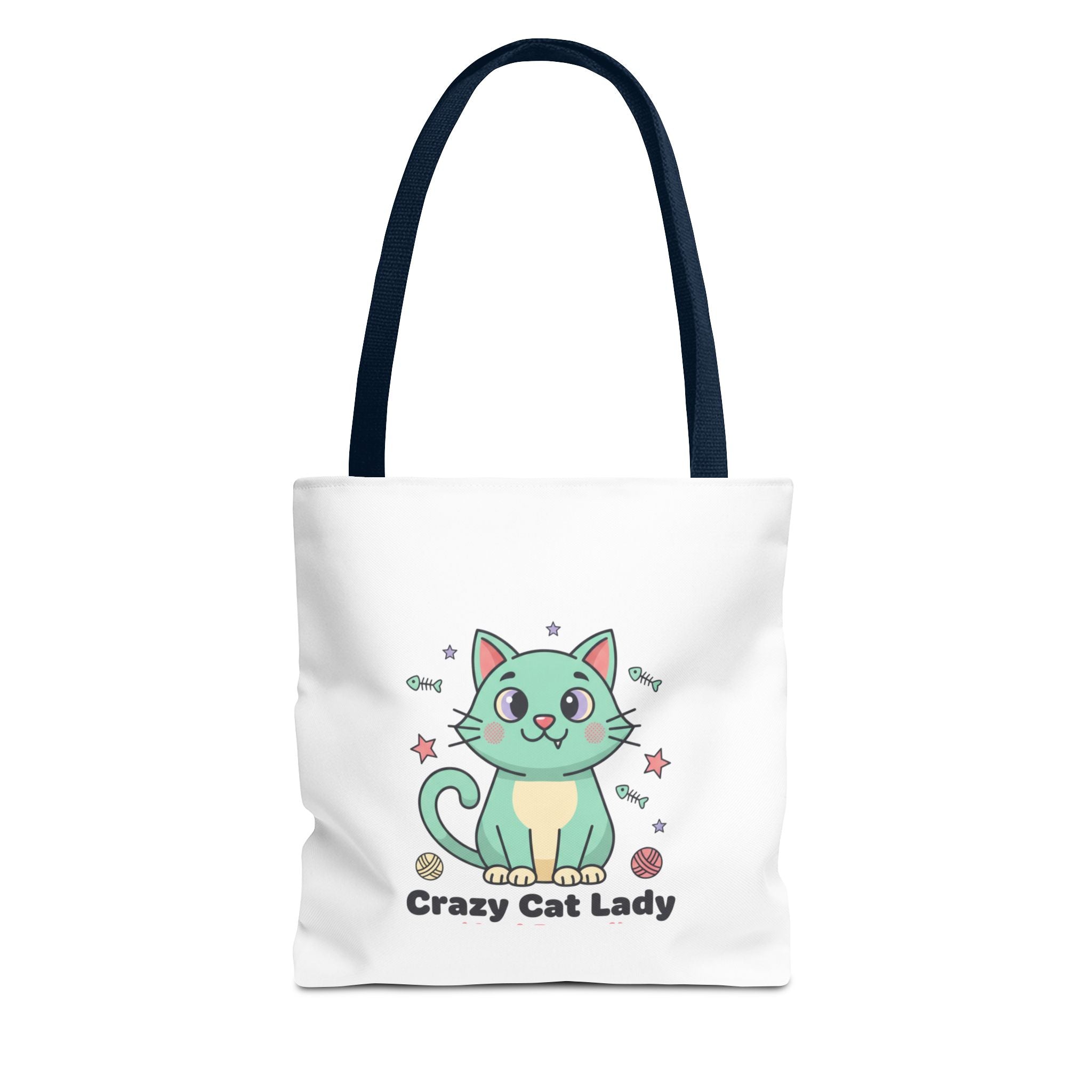 Crazy Cat Lady Tote Bag — Cute Cartoon Cat All-Over Print