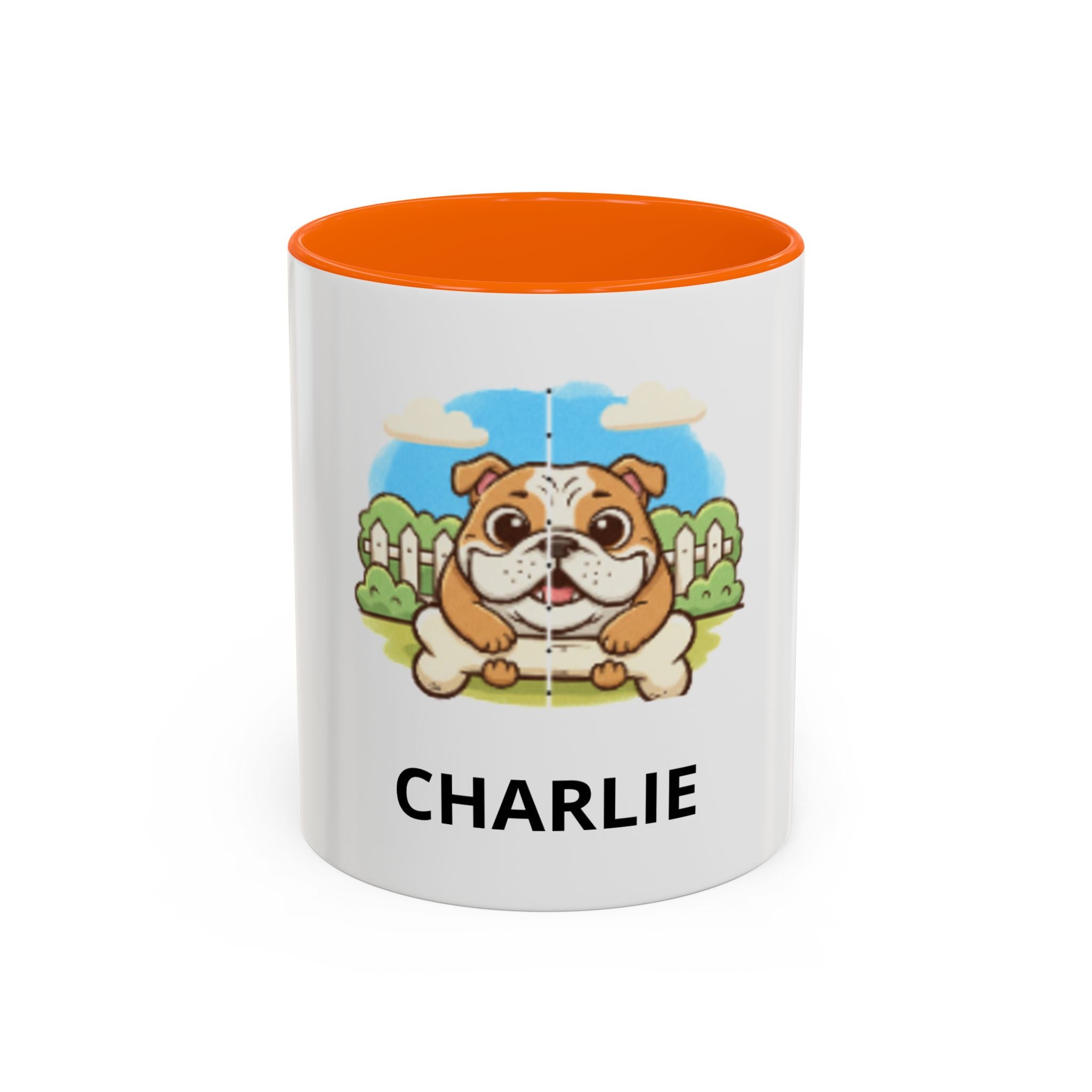 Personalized Bulldog Coffee Mug — Custom Name Accent Mug (11/15oz)