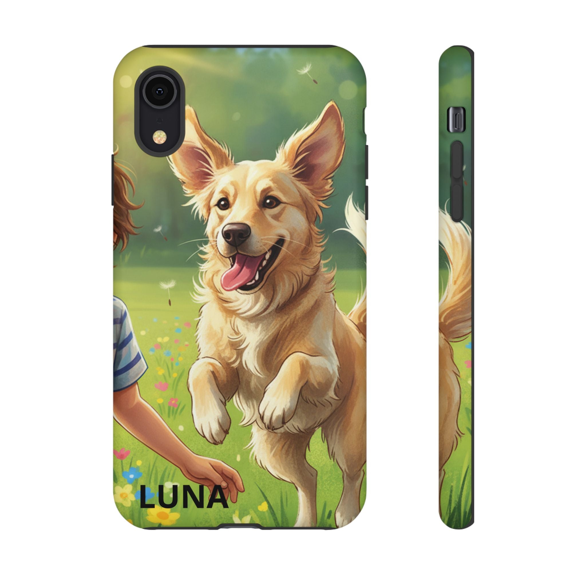 Phone Case - Personalized Cute Golden Retriever Phone Case (Name Customizable)