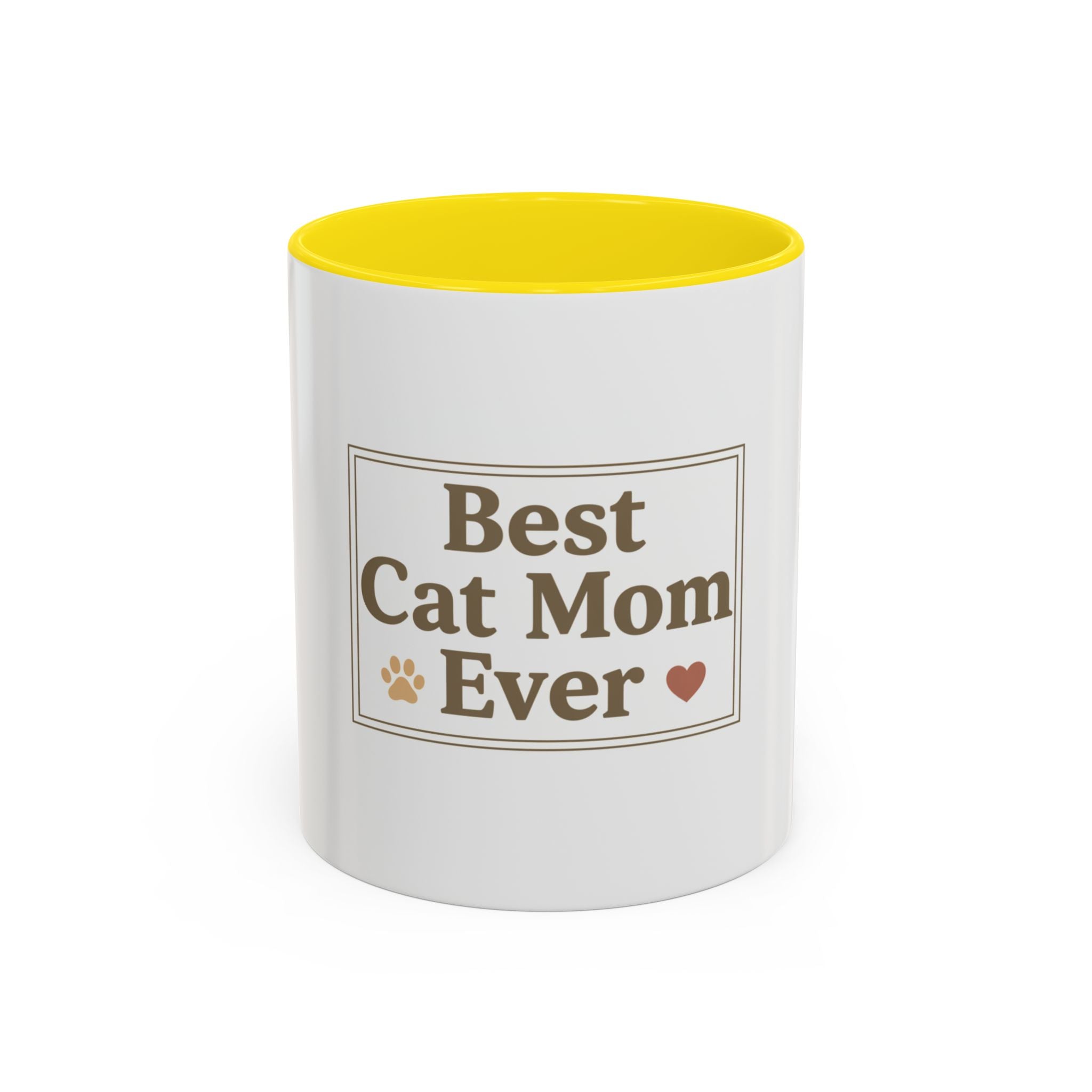 Best Cat Mom Ever Accent Coffee Mug - 11oz/15oz Cat Lover Gift