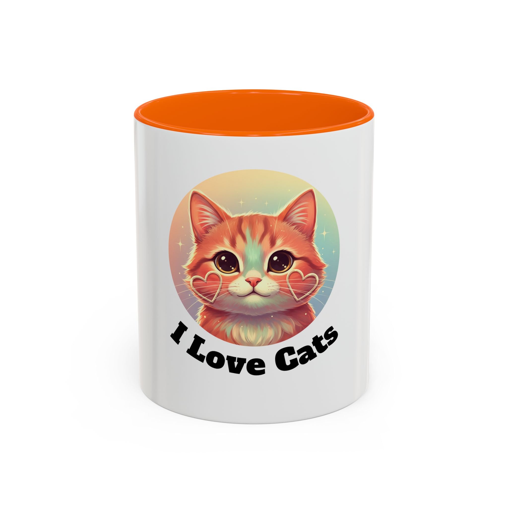 Cute Ginger Cat Accent Coffee Mug — Adorable Heart Cheeks Cat Mug (11/15oz)