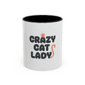 Crazy Cat Lady Accent Coffee Mug – Cute Cat Paw Typography 11/15oz