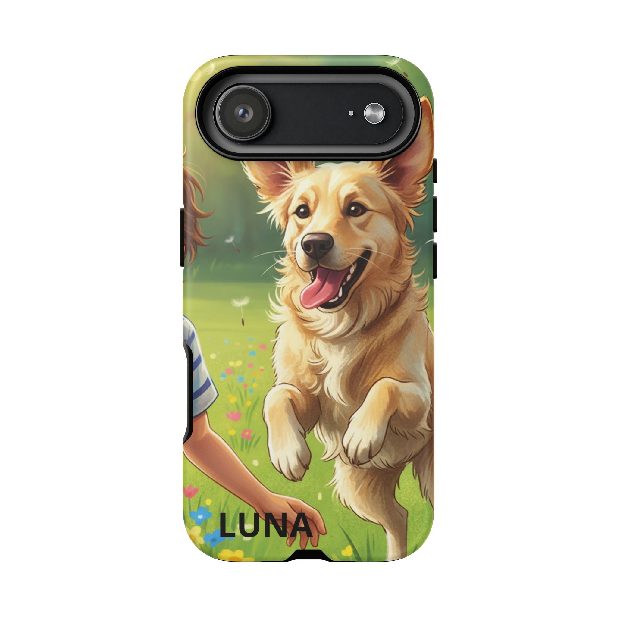 Phone Case - Personalized Cute Golden Retriever Phone Case (Name Customizable)