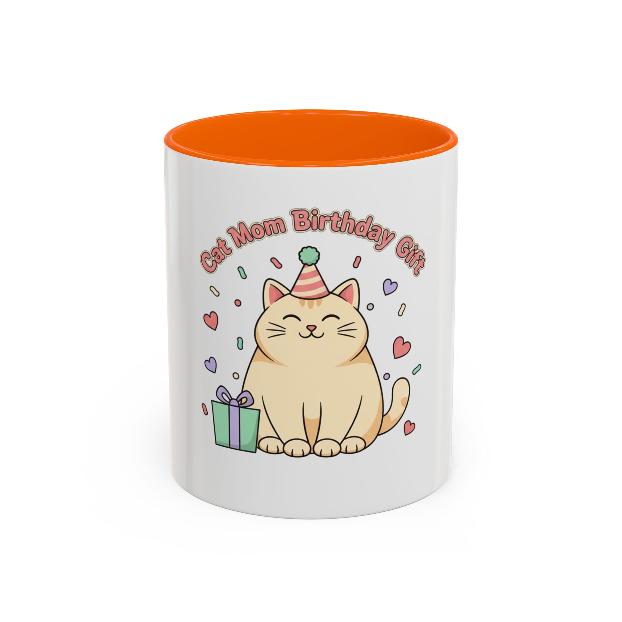 Birthday Cat Coffee Mug — Cute "Cat Mom Birthday Gift" Accent Mug (11/15 oz)