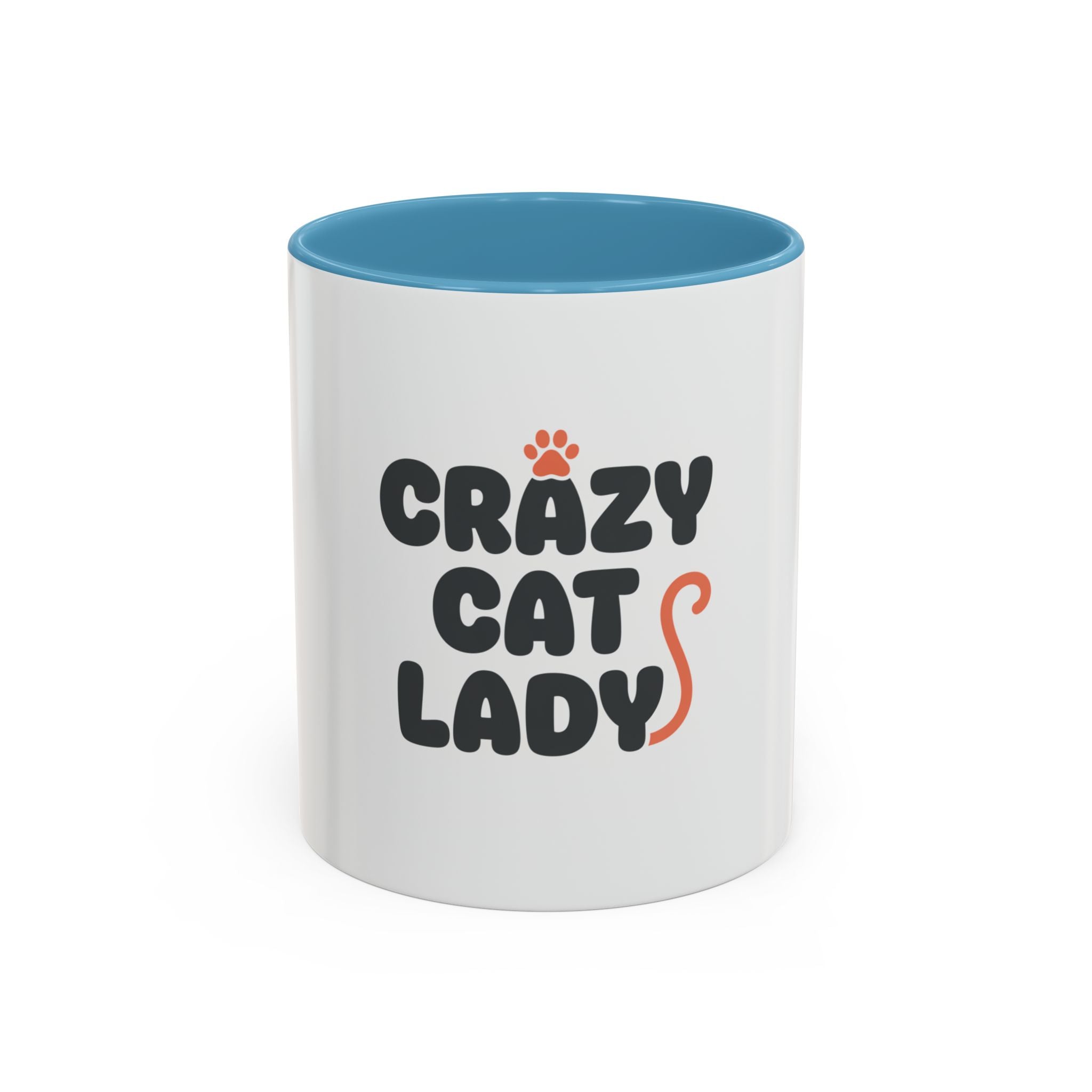 Crazy Cat Lady Accent Coffee Mug – Cute Cat Paw Typography 11/15oz