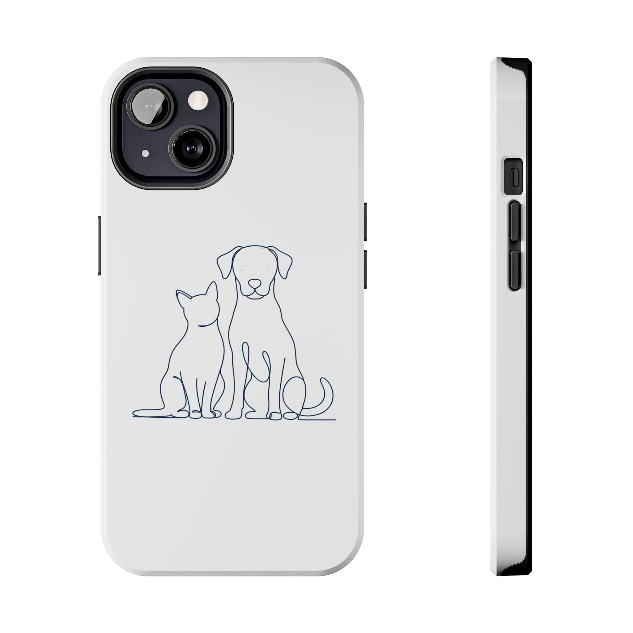 Cat & Dog Line Art Mug — Custom Pet Portrait
