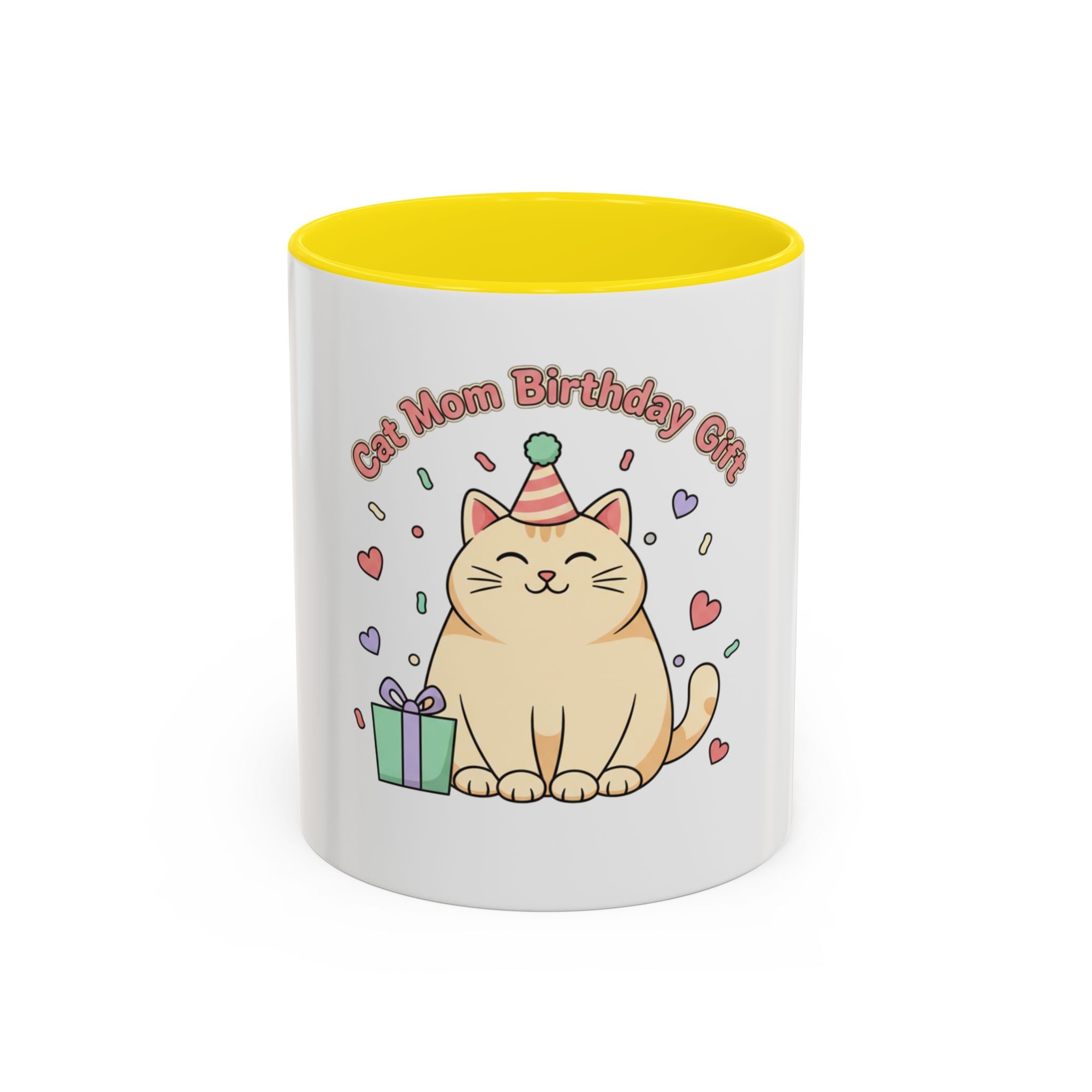 Birthday Cat Coffee Mug — Cute "Cat Mom Birthday Gift" Accent Mug (11/15 oz)