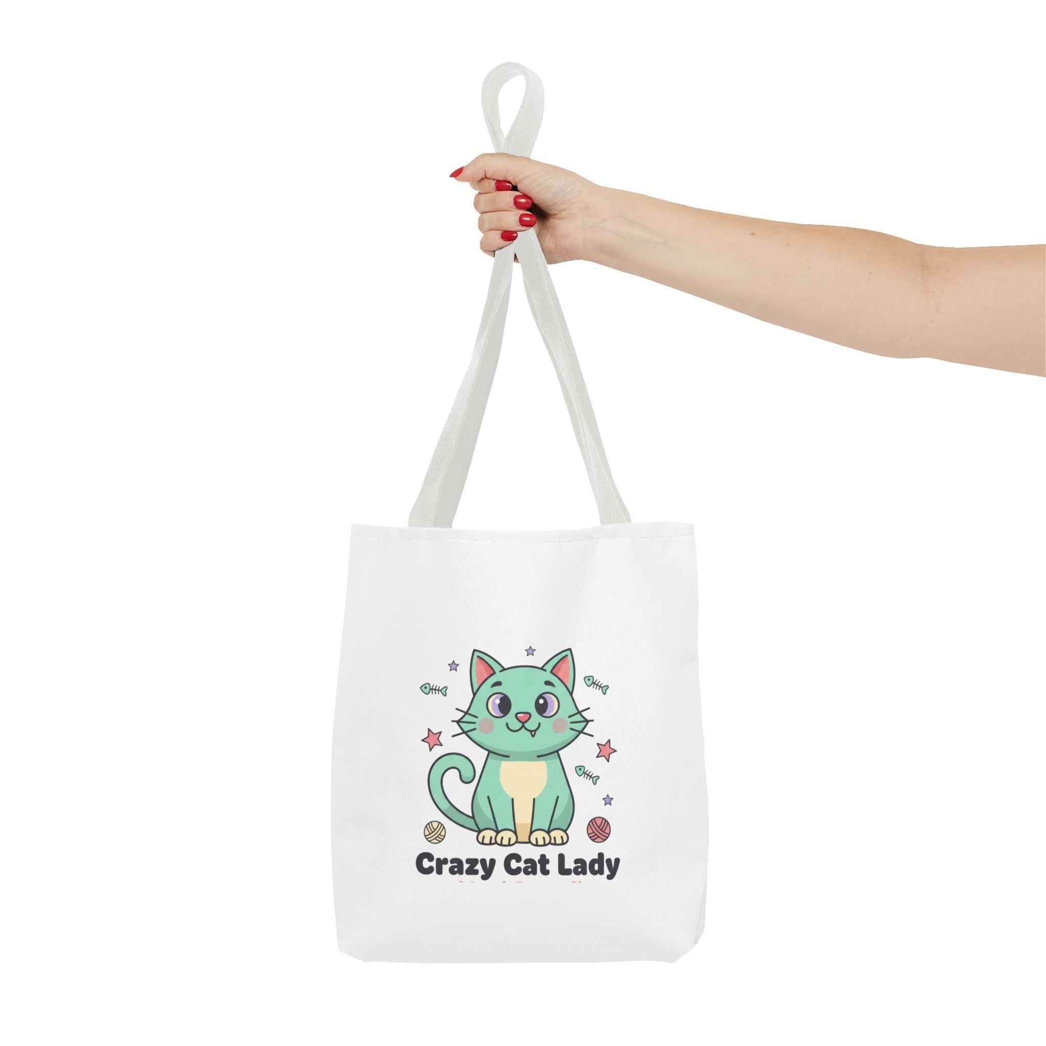 Crazy Cat Lady Tote Bag — Cute Cartoon Cat All-Over Print