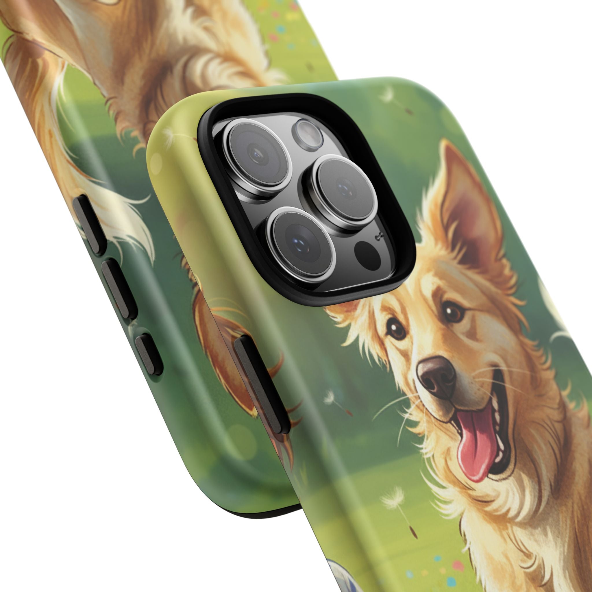 Phone Case - Personalized Cute Golden Retriever Phone Case (Name Customizable)