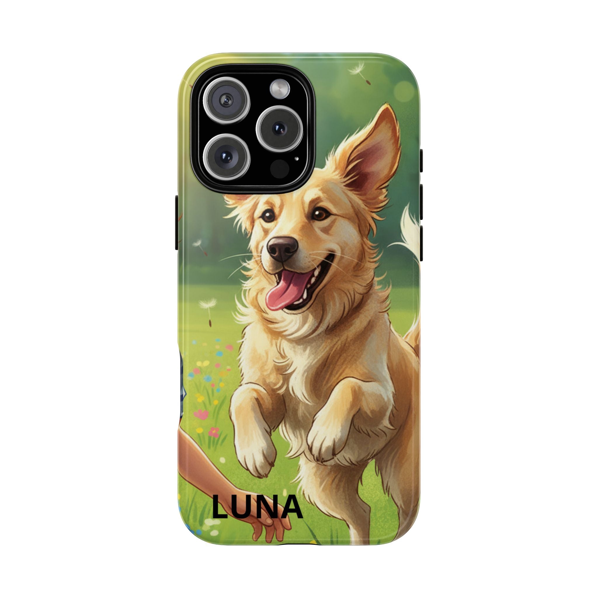 Phone Case - Personalized Cute Golden Retriever Phone Case (Name Customizable)