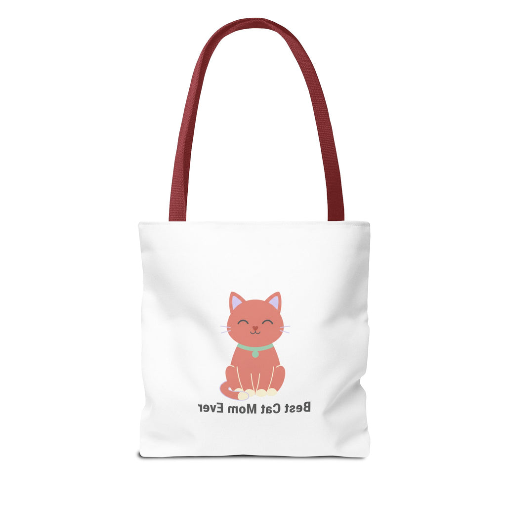 Best Cat Mom Ever Tote Bag — Cute Cat Graphic Canvas Tote for Cat Lovers