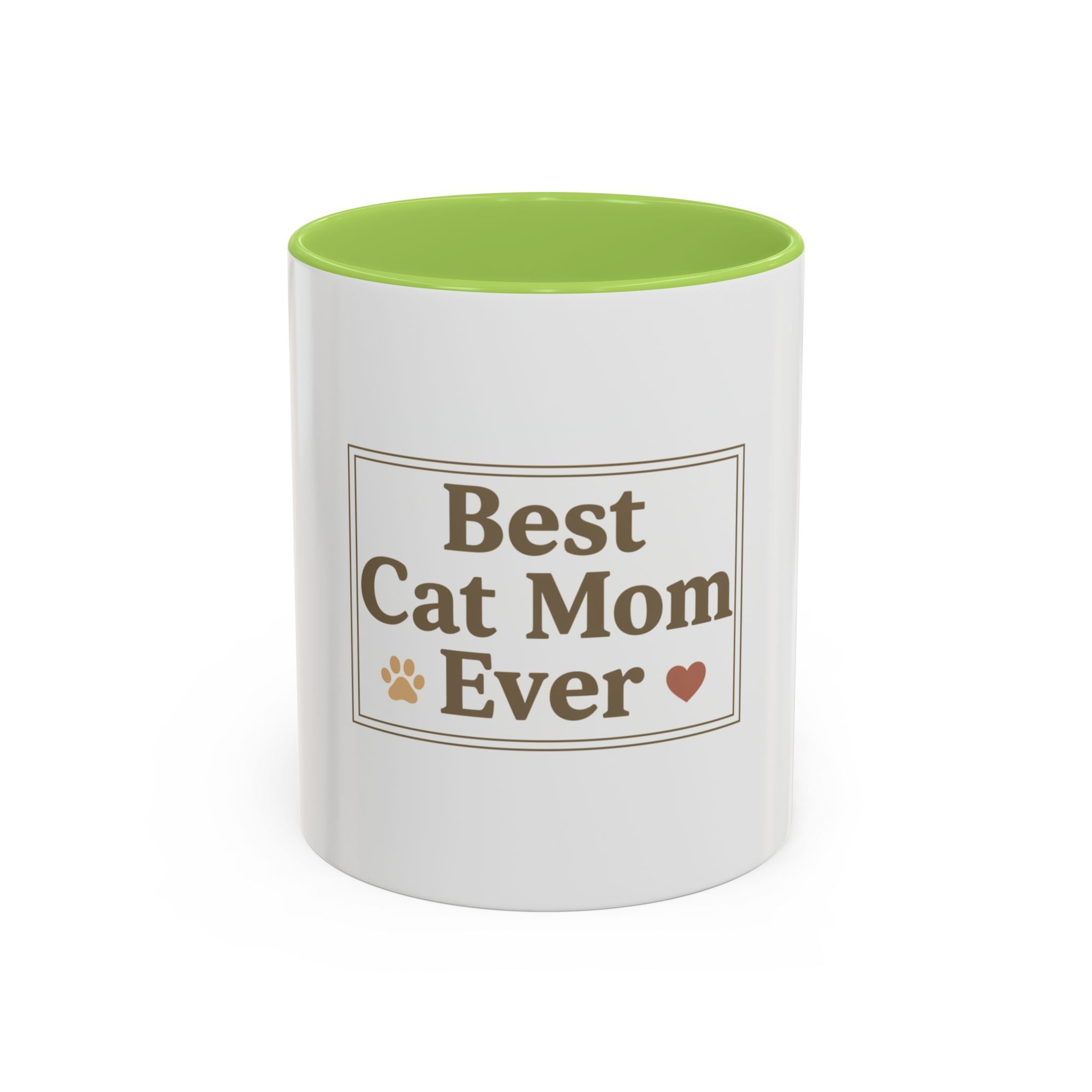Best Cat Mom Ever Accent Coffee Mug - 11oz/15oz Cat Lover Gift