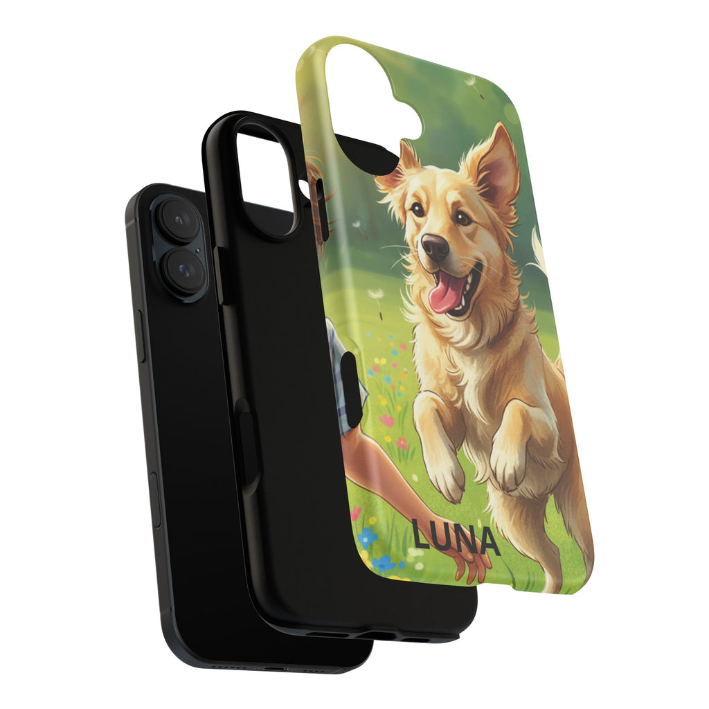 Phone Case - Personalized Cute Golden Retriever Phone Case (Name Customizable)