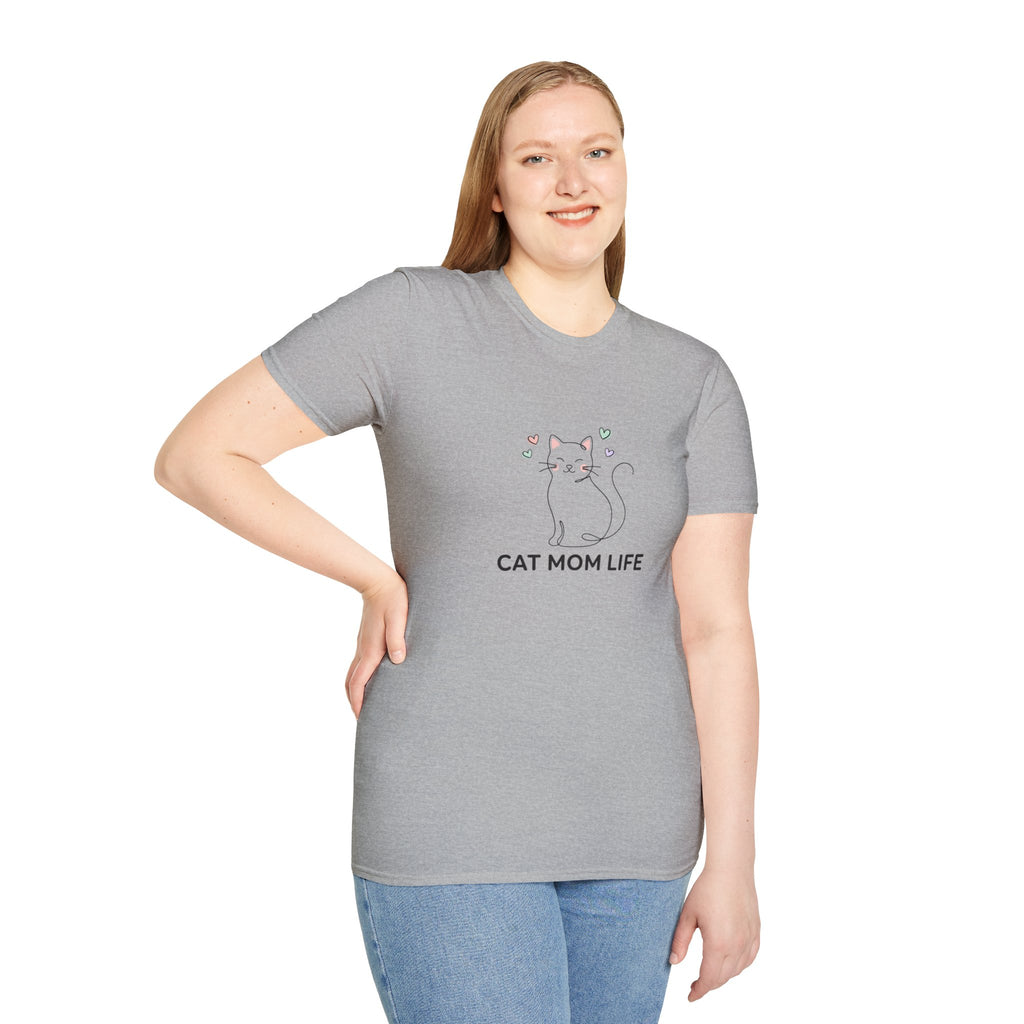 Cat Mom Life T-Shirt — Cute Minimal Cat Graphic Tee for Cat Lovers