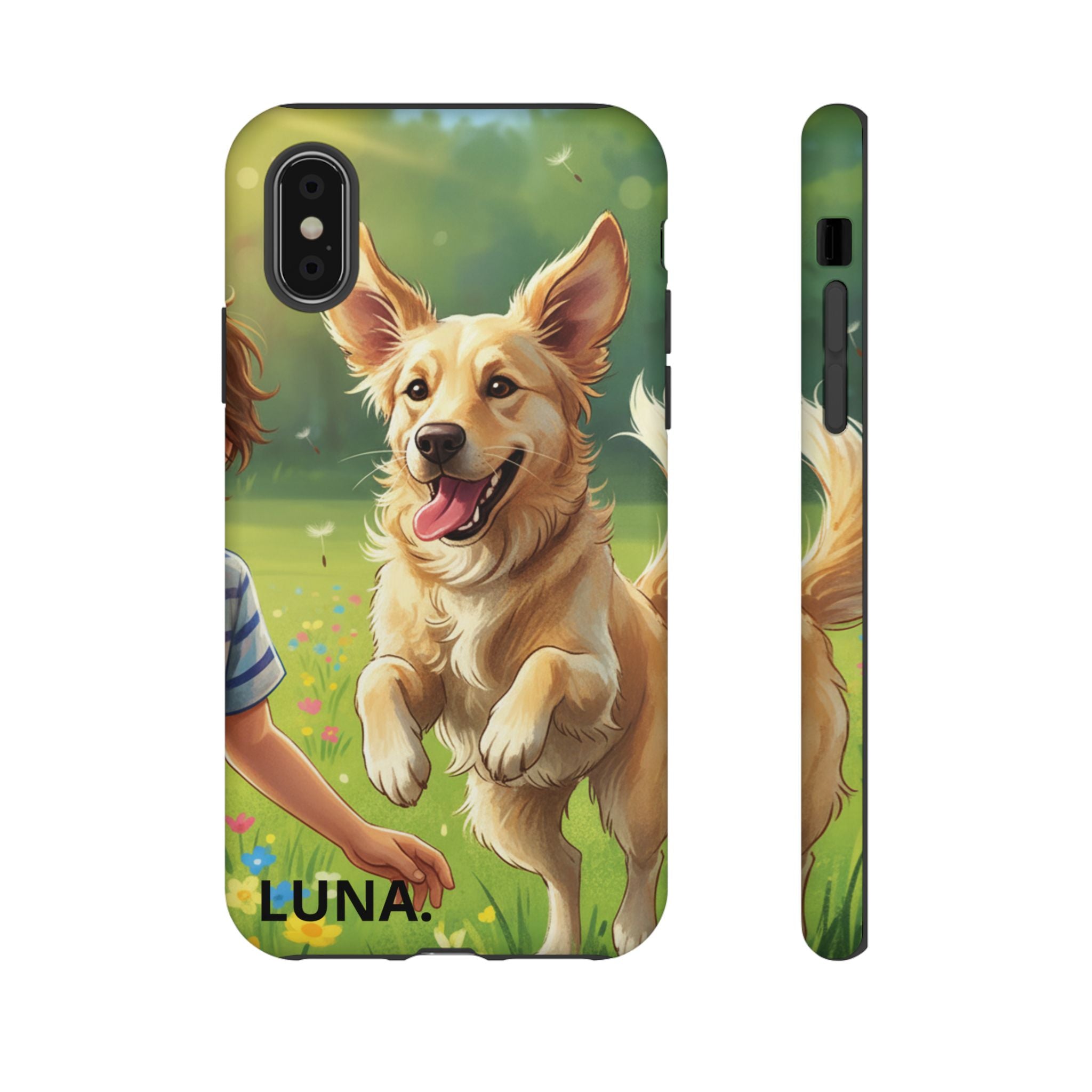 Phone Case - Personalized Cute Golden Retriever Phone Case (Name Customizable)