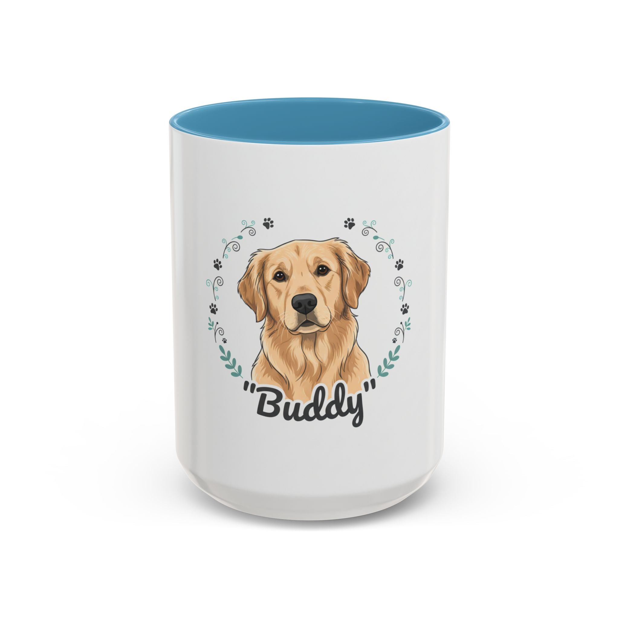 Golden Retriever Accent Coffee Mug – Personalized "Buddy" Dog Portrait Mug (11/15 oz)
