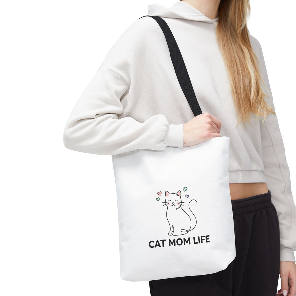 Cat Mom Life Tote Bag — Cute Cat Lover Canvas Tote