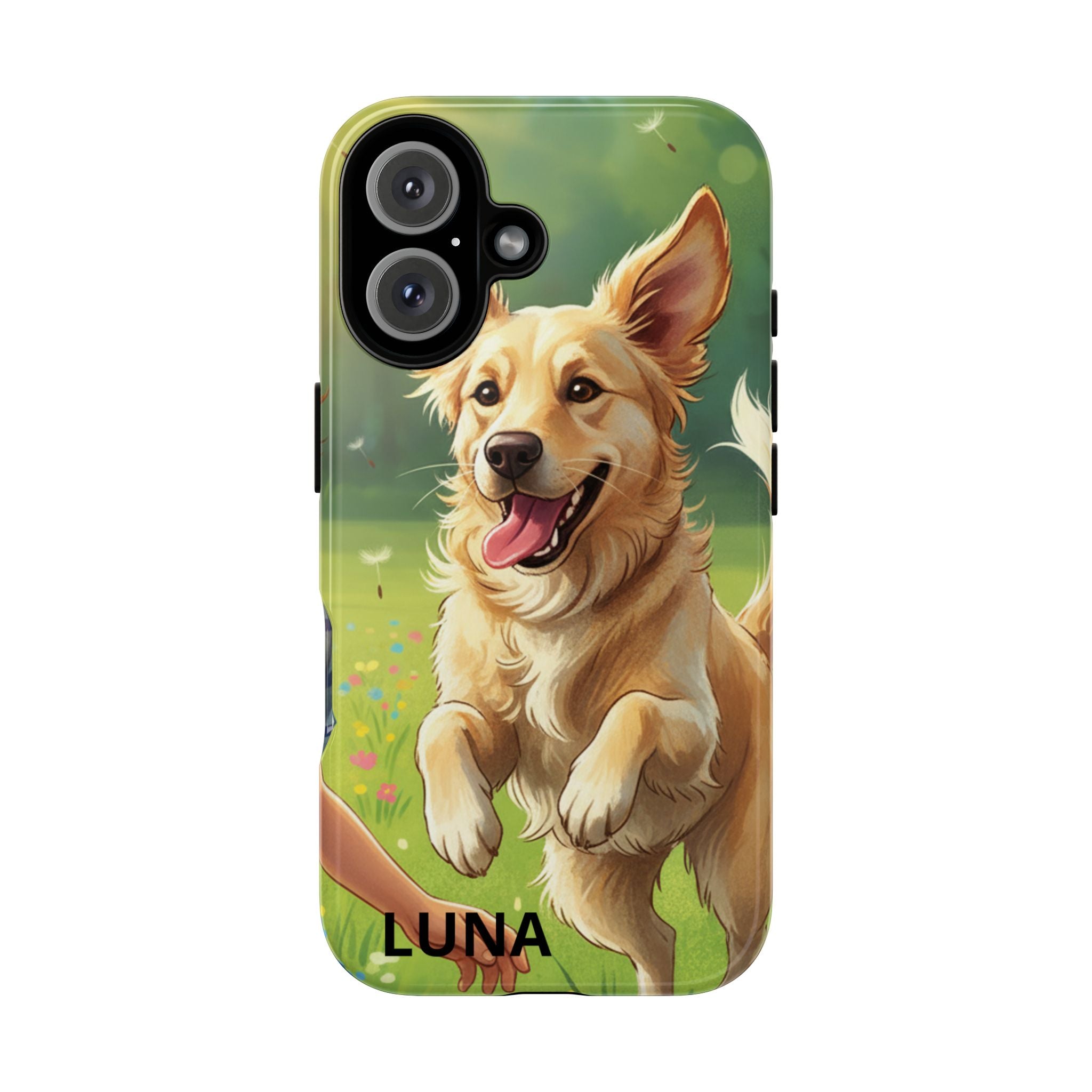 Phone Case - Personalized Cute Golden Retriever Phone Case (Name Customizable)