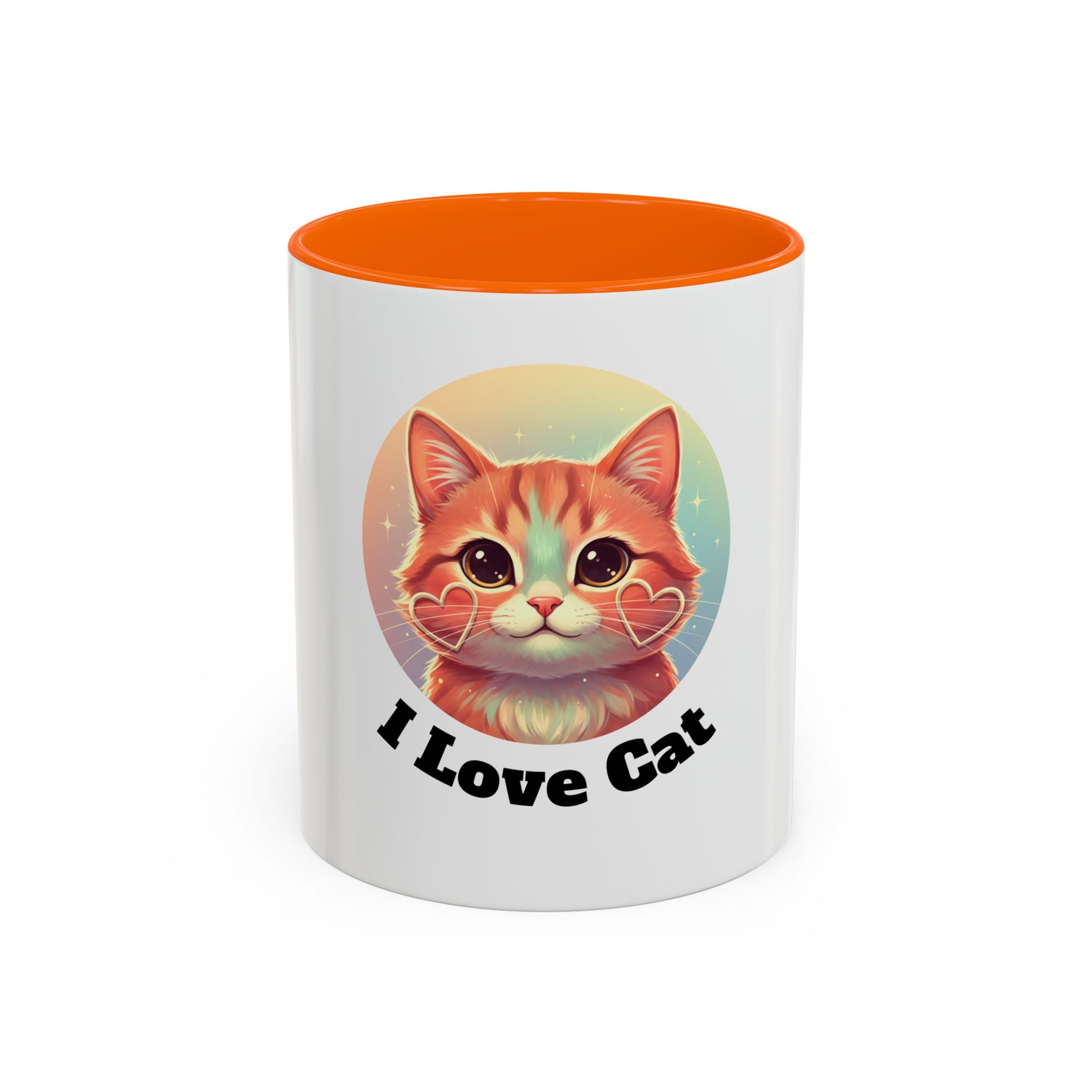 Cute Ginger Cat Accent Coffee Mug — Adorable Heart Cheeks Cat Mug (11/15oz)