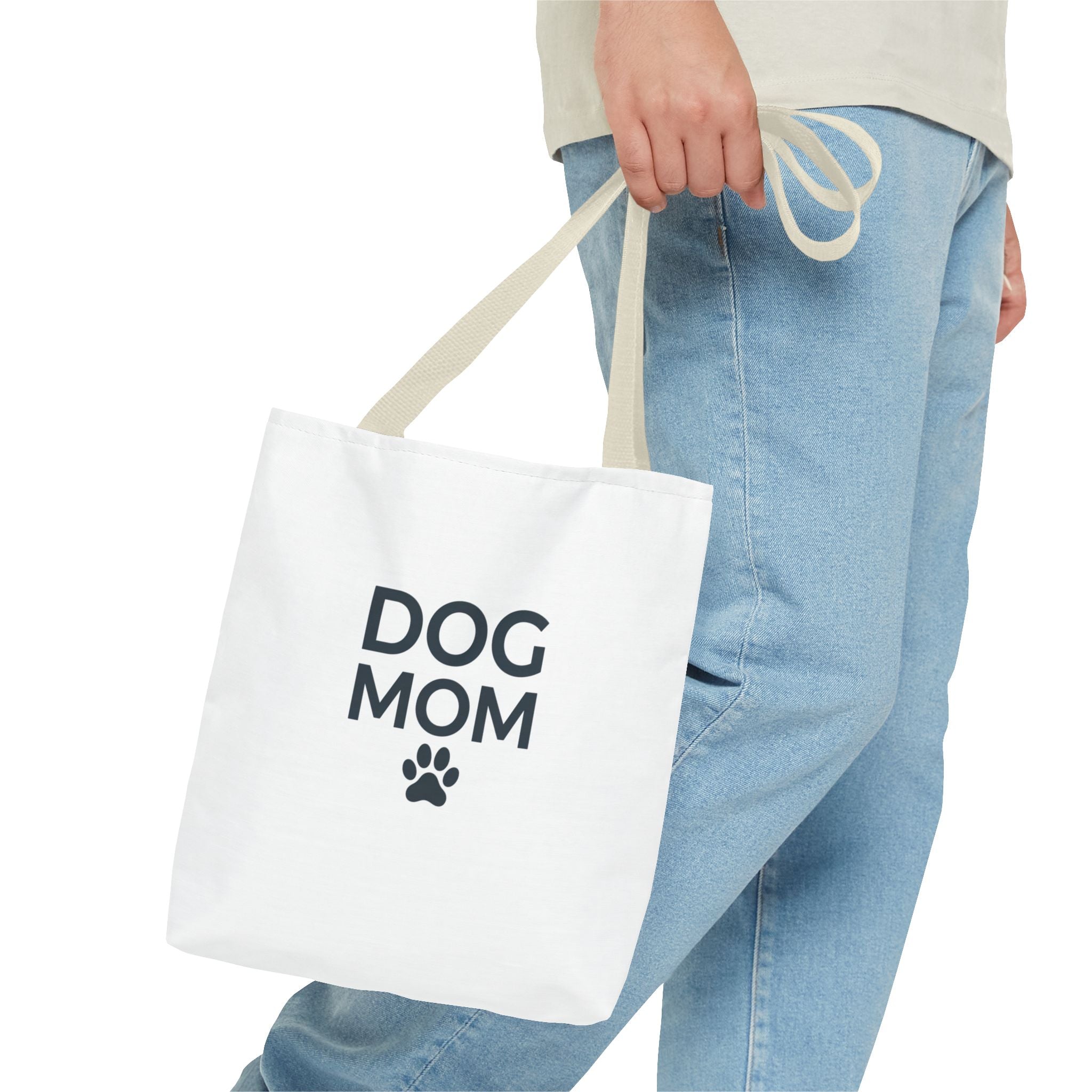 Dog Mom Tote Bag — Cute 'Dog Mom' All-Over Print Canvas Tote