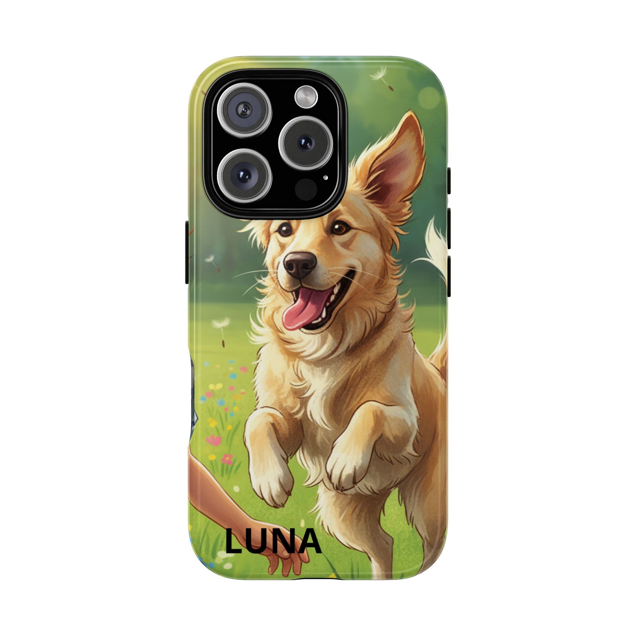 Phone Case - Personalized Cute Golden Retriever Phone Case (Name Customizable)