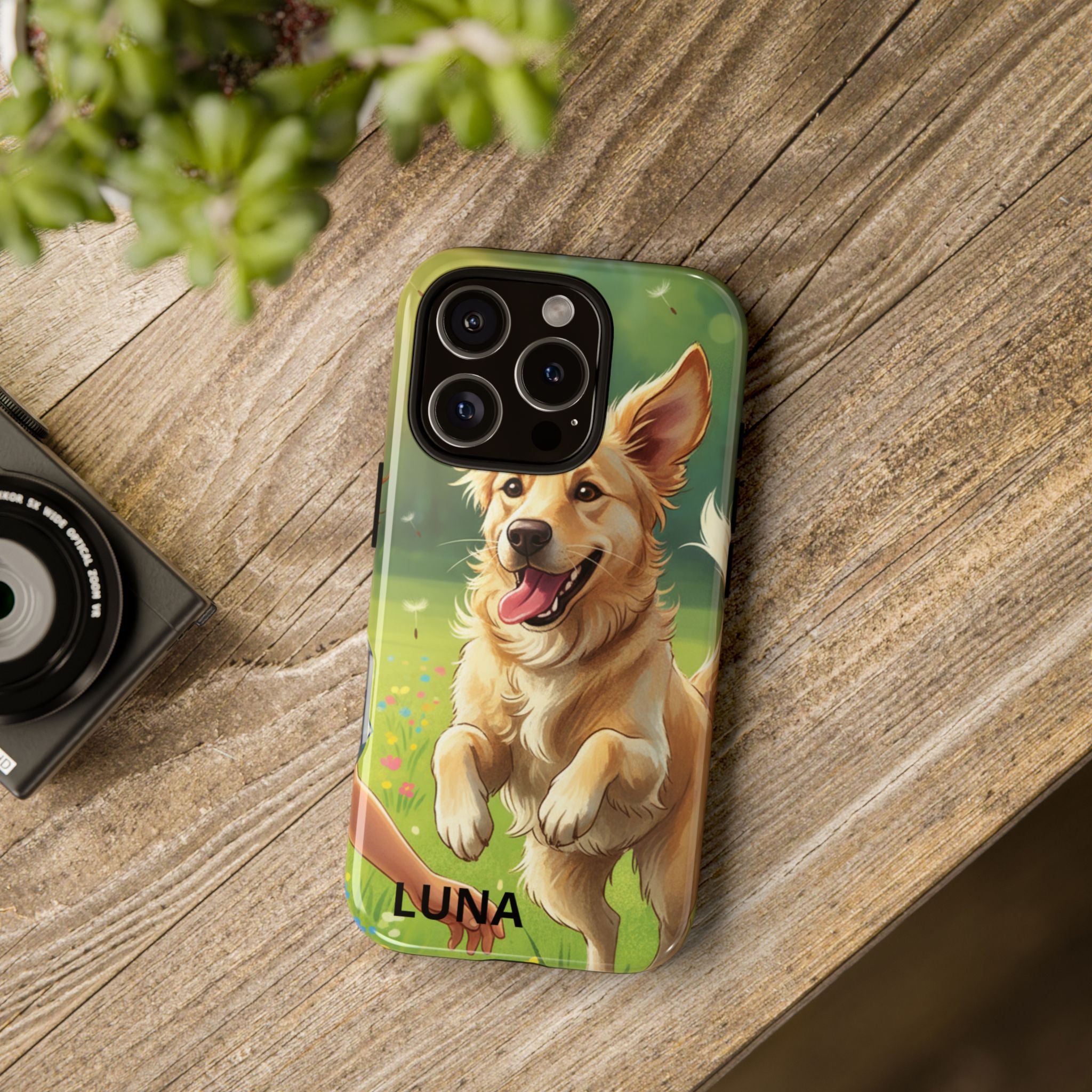 Phone Case - Personalized Cute Golden Retriever Phone Case (Name Customizable)