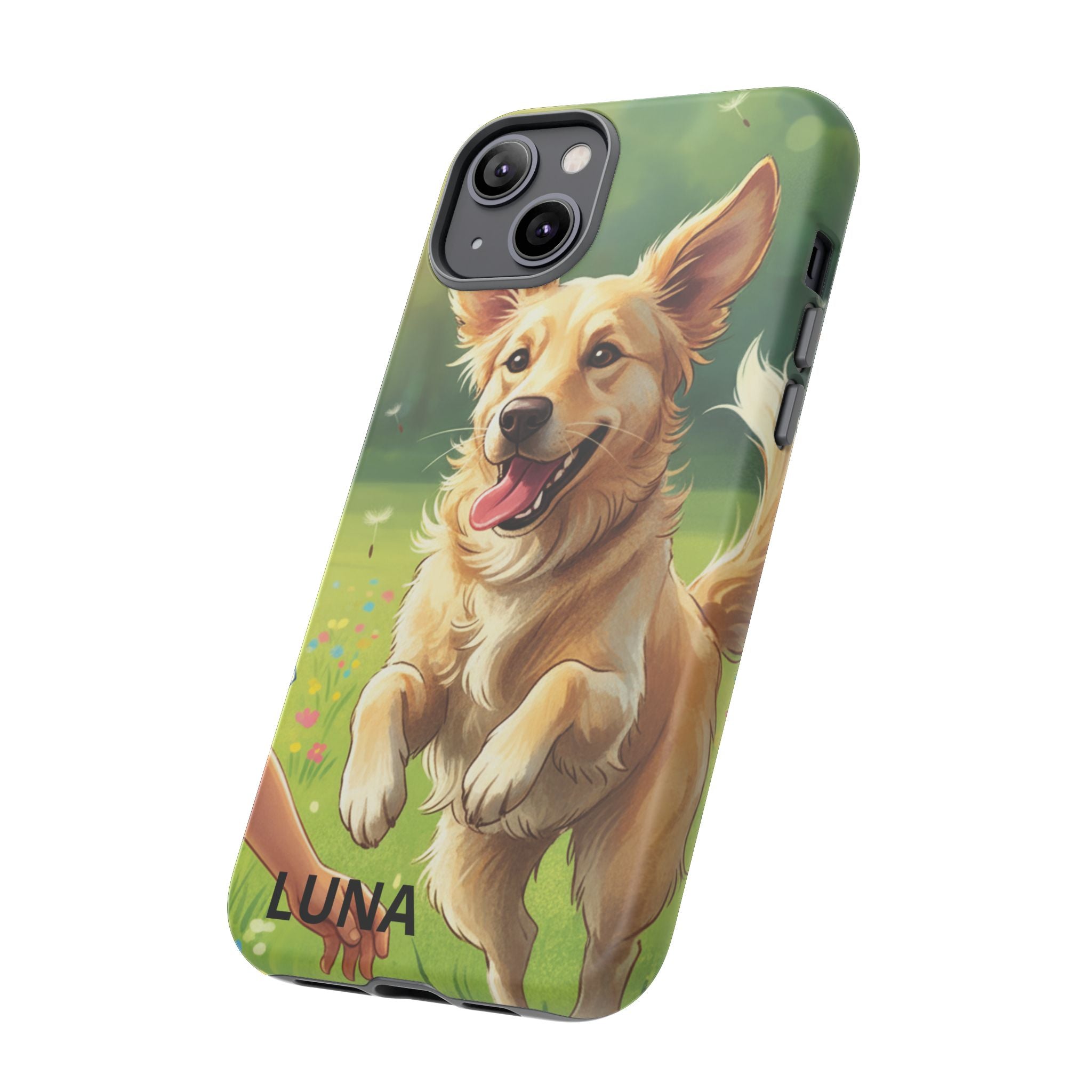 Phone Case - Personalized Cute Golden Retriever Phone Case (Name Customizable)