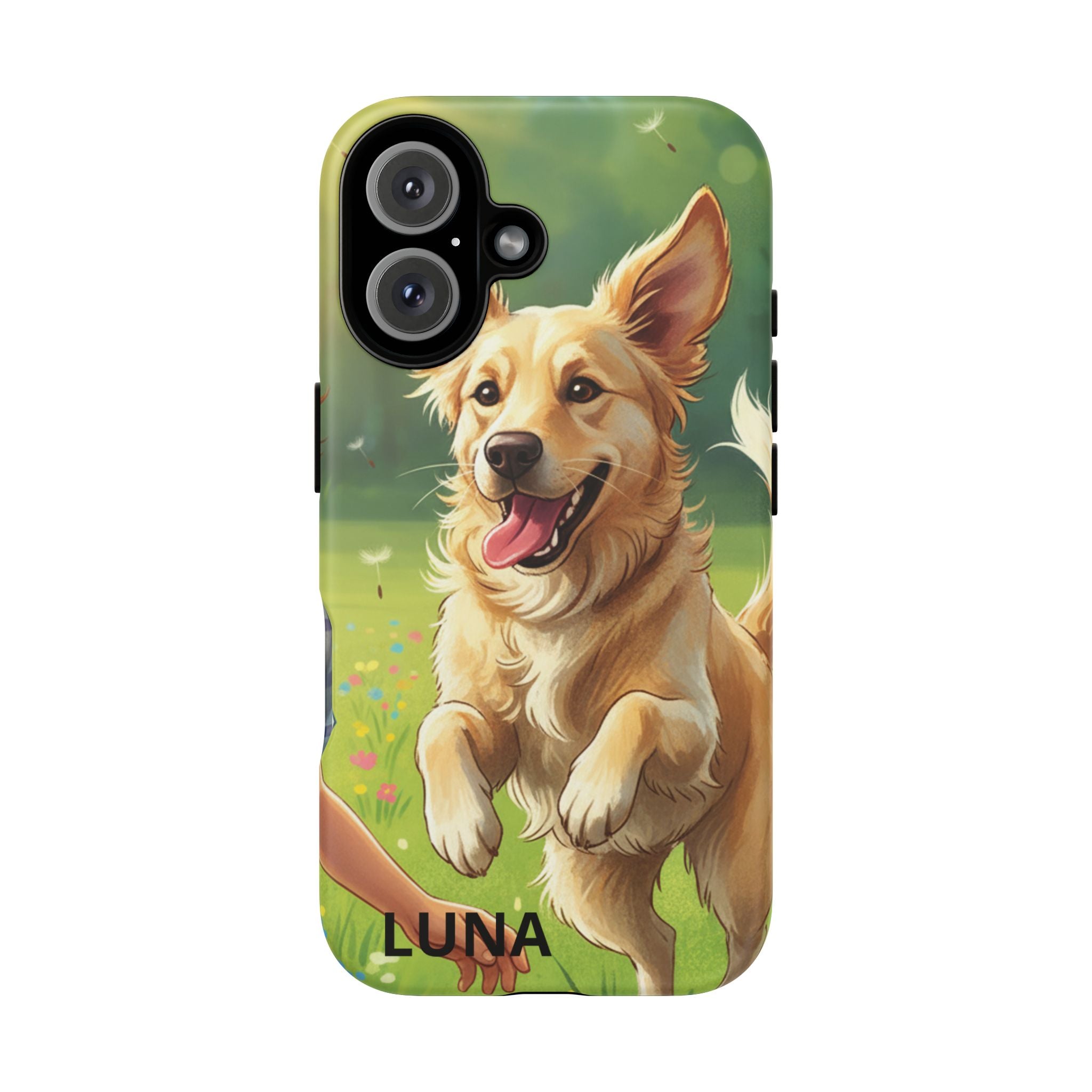 Phone Case - Personalized Cute Golden Retriever Phone Case (Name Customizable)