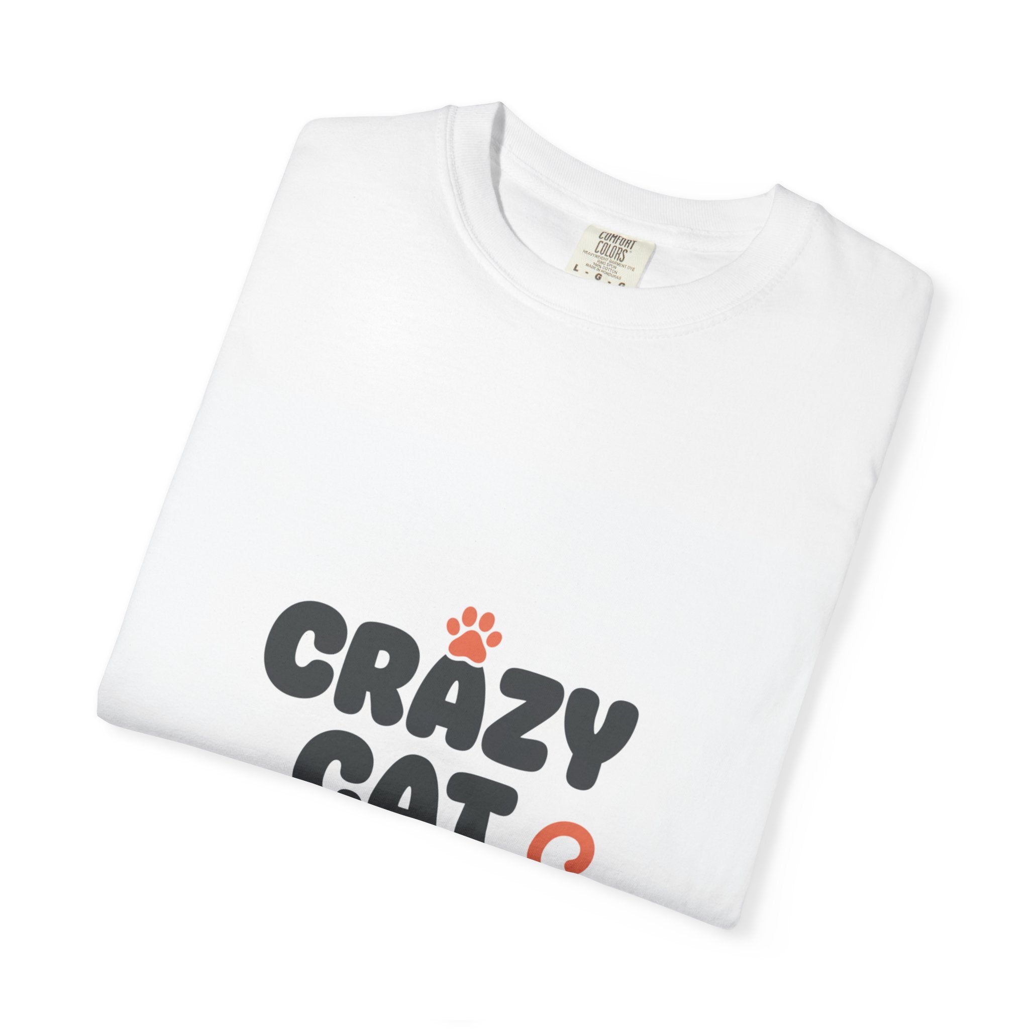 Crazy Cat Lady T-Shirt — Cute Paw Print Graphic Tee for Cat Lovers