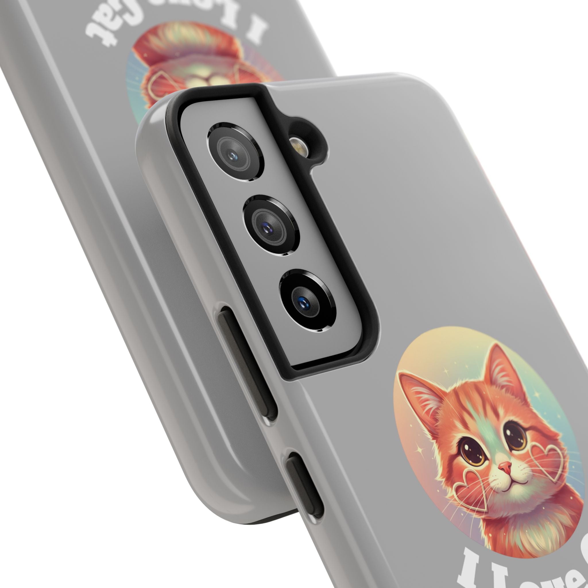 I Love Cat Tough Phone Case — Cute Retro Kitty Protective Phone Cover