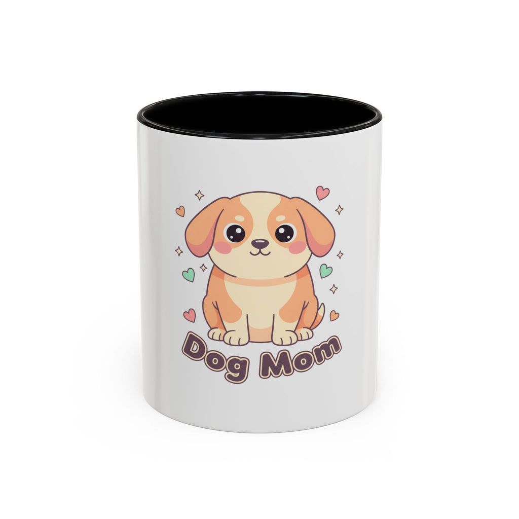 Dog Mom Coffee Mug — Cute Puppy Accent Mug (11/15 oz)