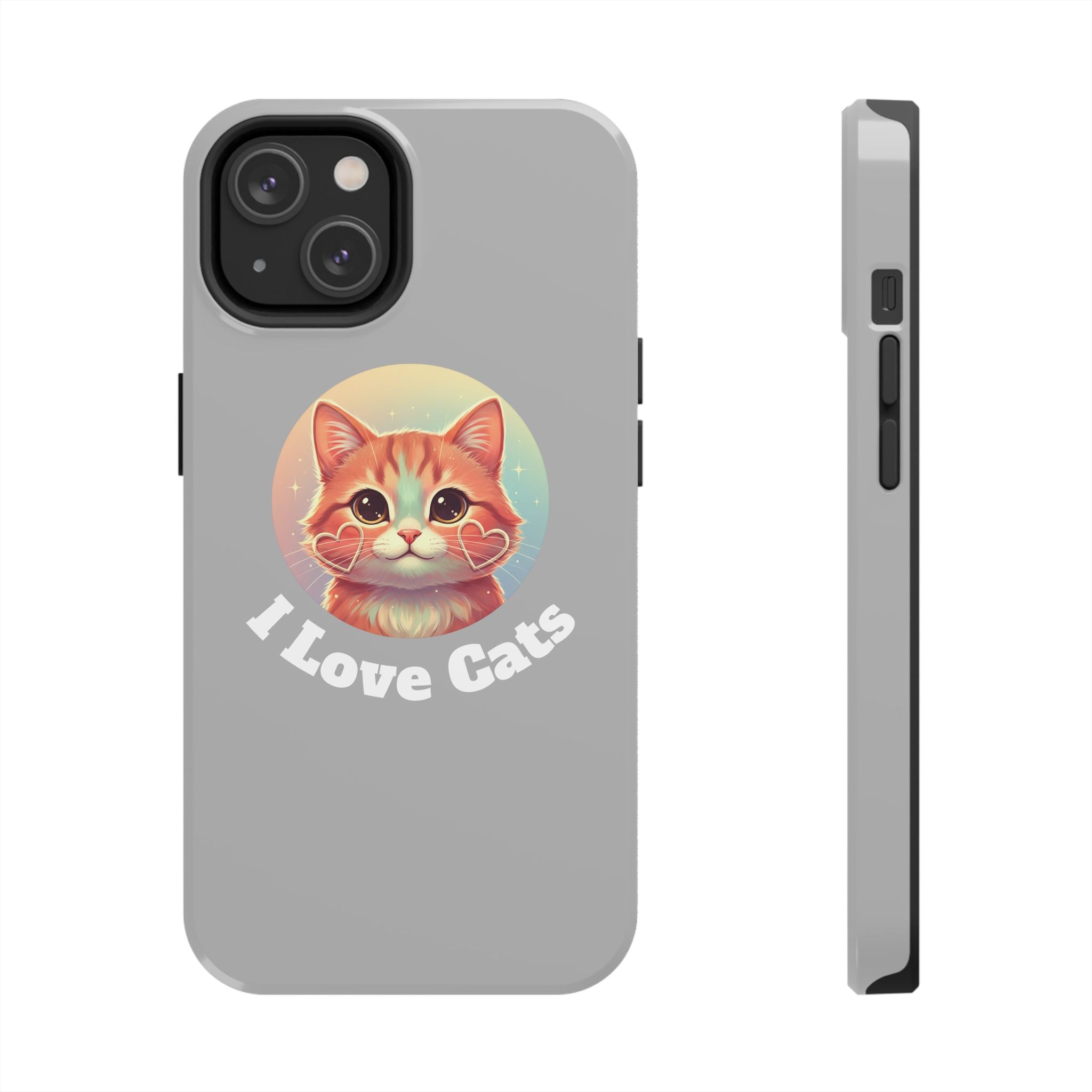 I Love Cat Tough Phone Case — Cute Retro Kitty Protective Phone Cover