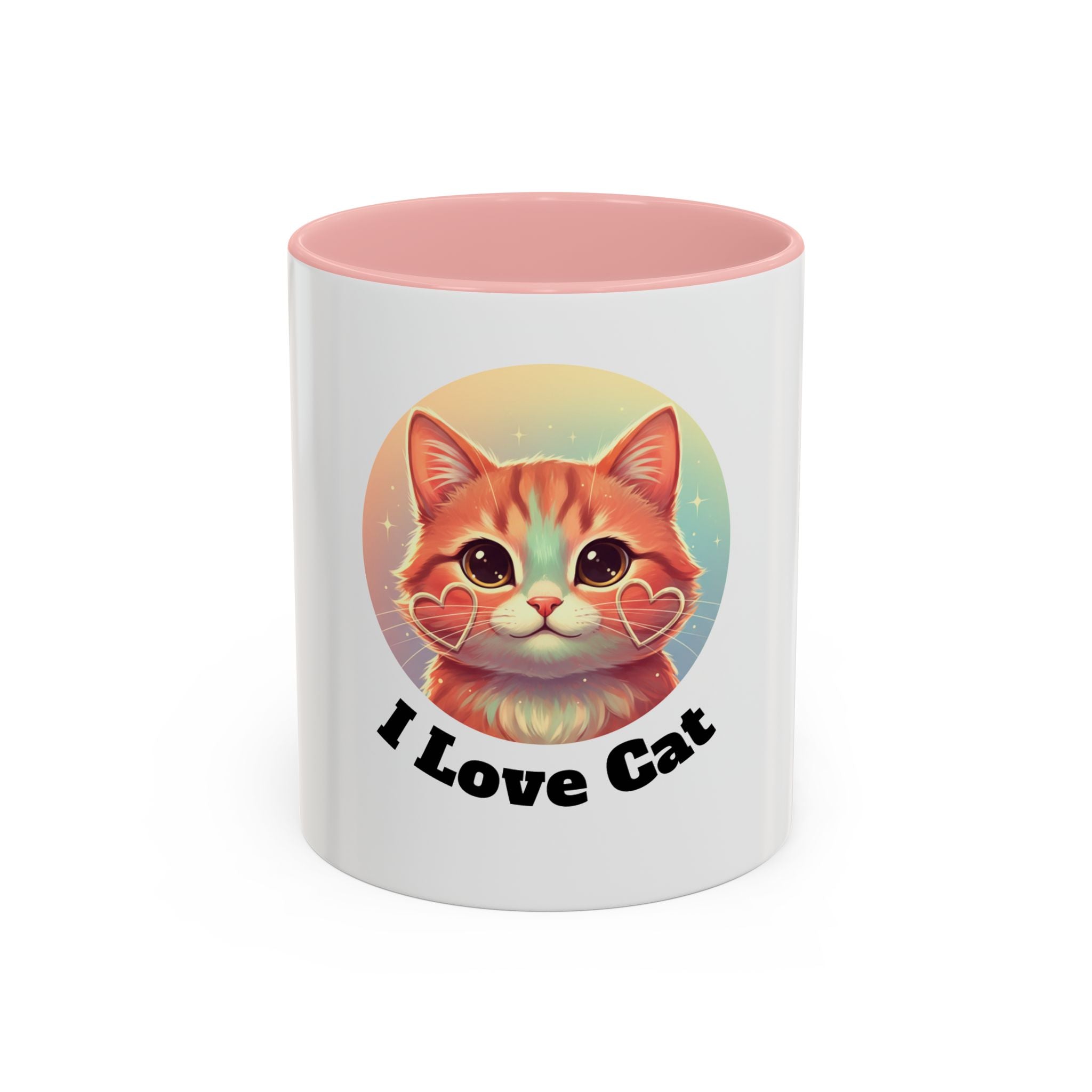 Cute Ginger Cat Accent Coffee Mug — Adorable Heart Cheeks Cat Mug (11/15oz)