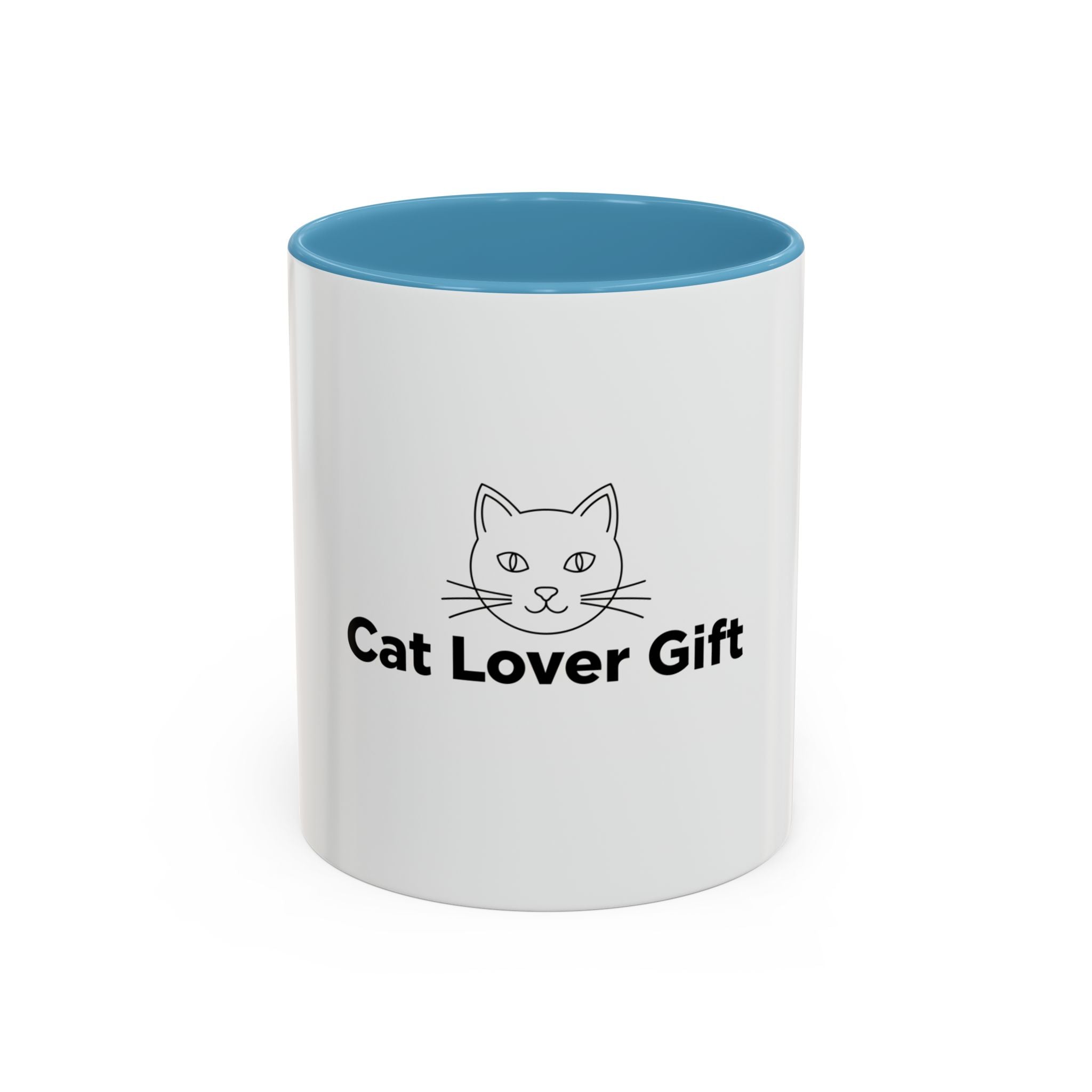 Cat Lover Accent Coffee Mug — Cute Cat Face Gift (11oz & 15oz)