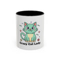 Mint Green Cat Accent Mug, Cute Ceramic Coffee Cup for Cat Lovers, Microwave and Dishwasher Safe, 11oz or 15oz