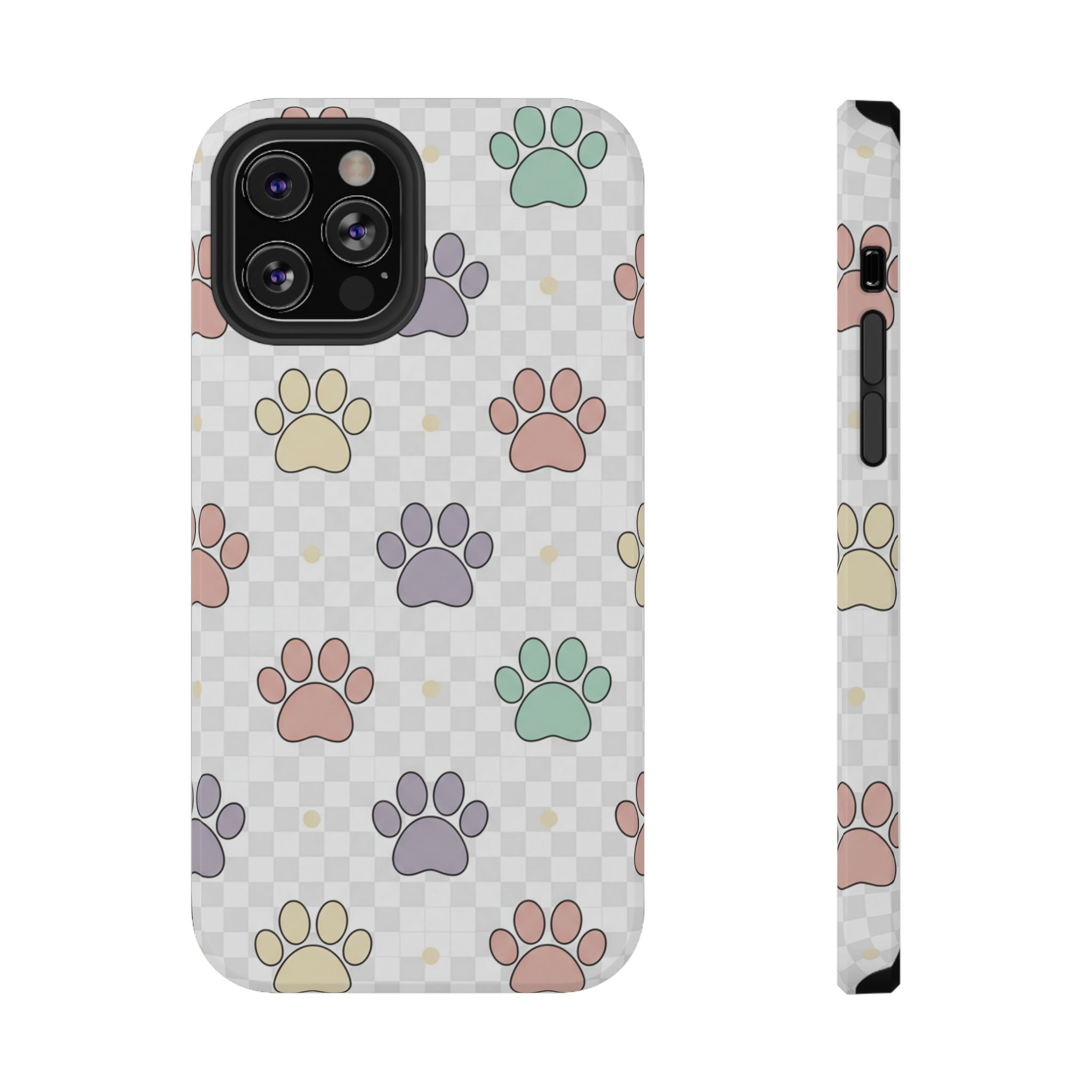 Paw Print Impact Phone Case — Pastel Pet Protector