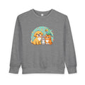 Toddler Sweatshirt — Cute Pets Crewneck for Kids (Dog, Cat & Bunny Graphic)
