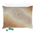 Neutral Paw-Print Pet Bed — Cozy Beige Swirl Cushion for Dogs & Cats