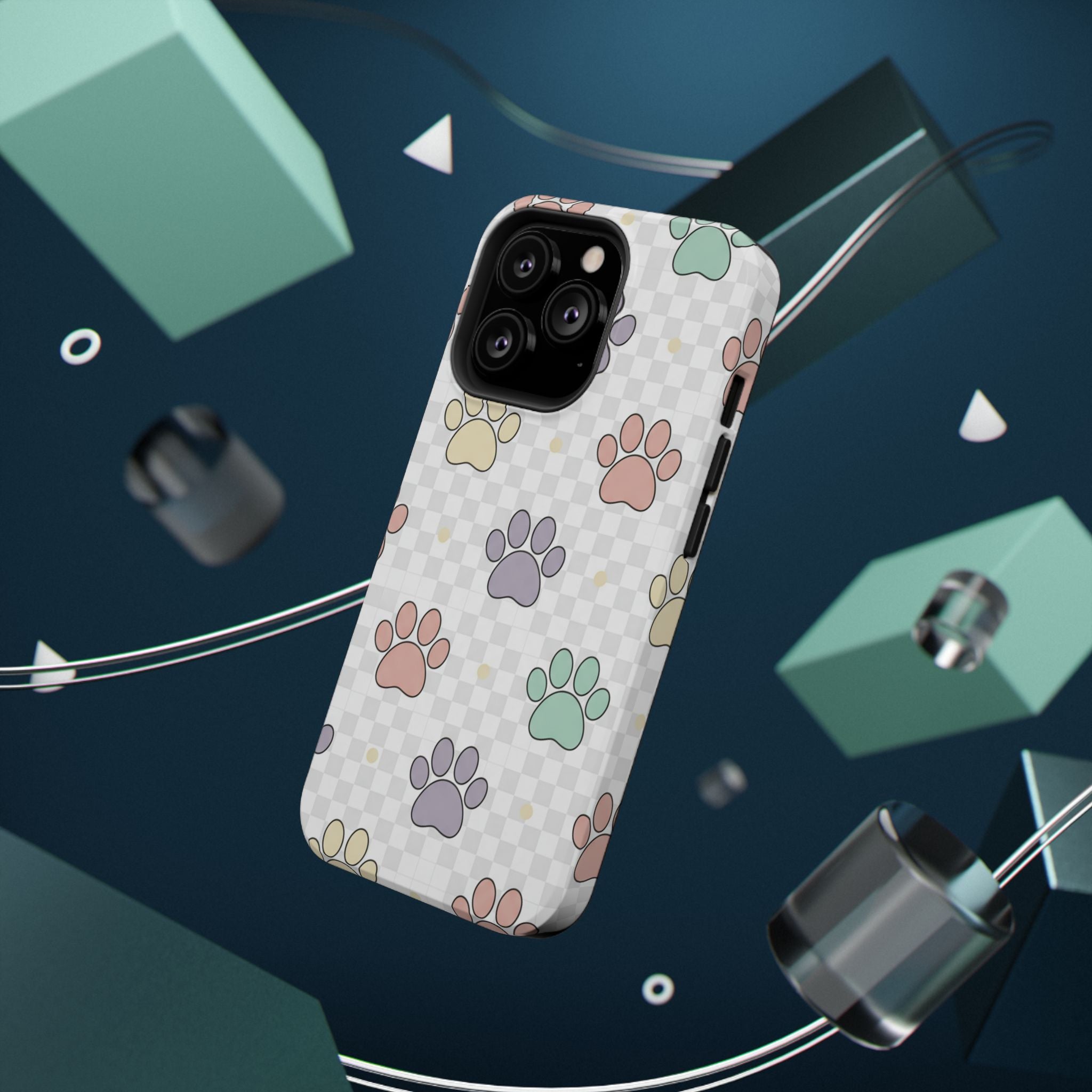 Paw Print Impact Phone Case — Pastel Pet Protector