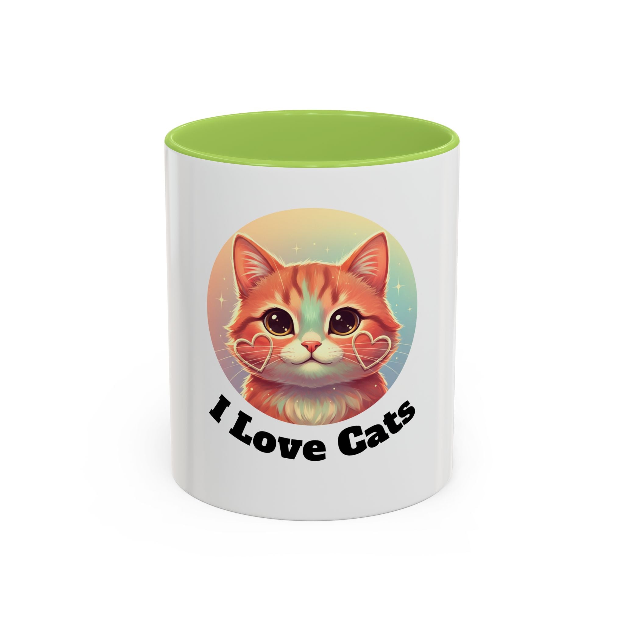 Cute Ginger Cat Accent Coffee Mug — Adorable Heart Cheeks Cat Mug (11/15oz)