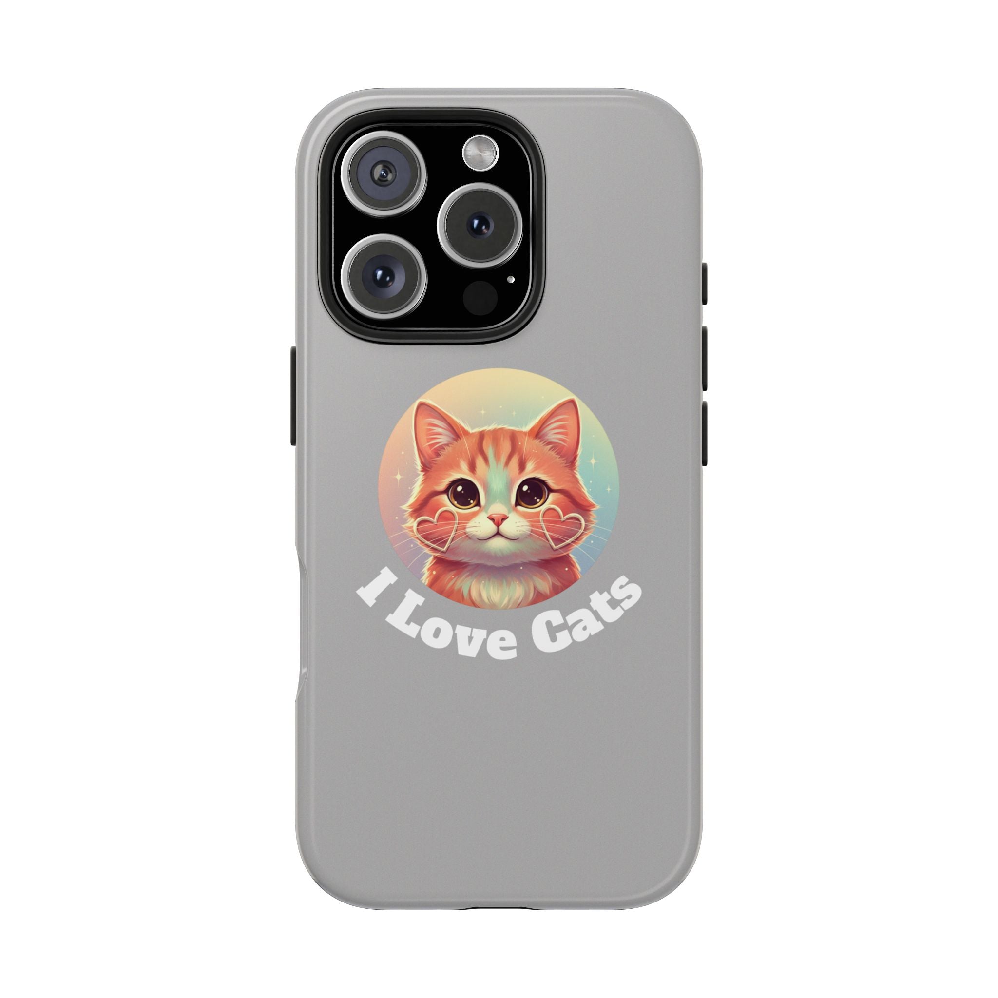I Love Cat Tough Phone Case — Cute Retro Kitty Protective Phone Cover