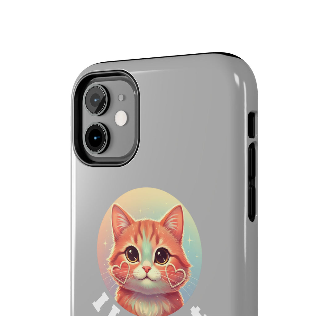 I Love Cat Tough Phone Case — Cute Retro Kitty Protective Phone Cover