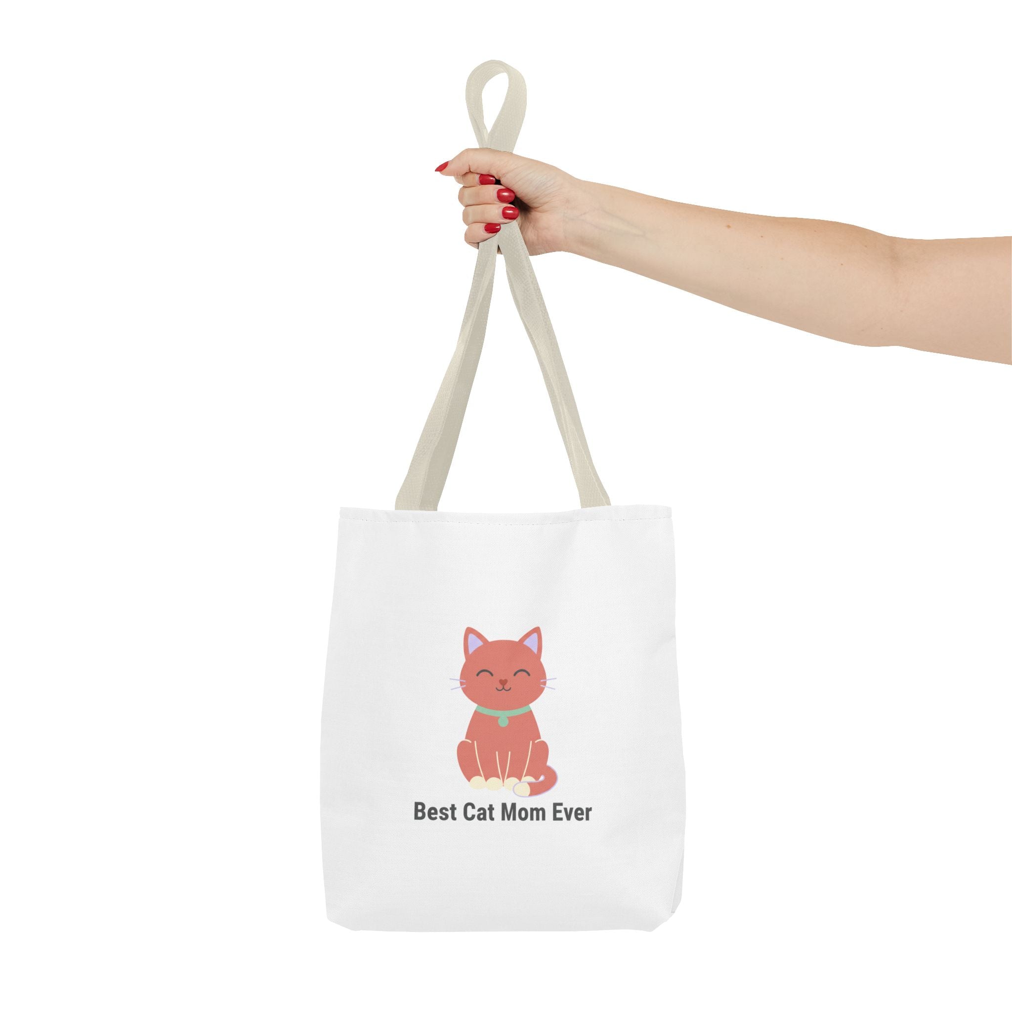 Best Cat Mom Ever Tote Bag — Cute Cat Graphic Canvas Tote for Cat Lovers