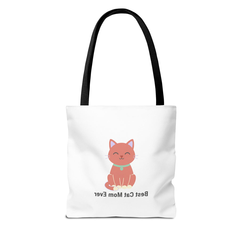 Best Cat Mom Ever Tote Bag — Cute Cat Graphic Canvas Tote for Cat Lovers