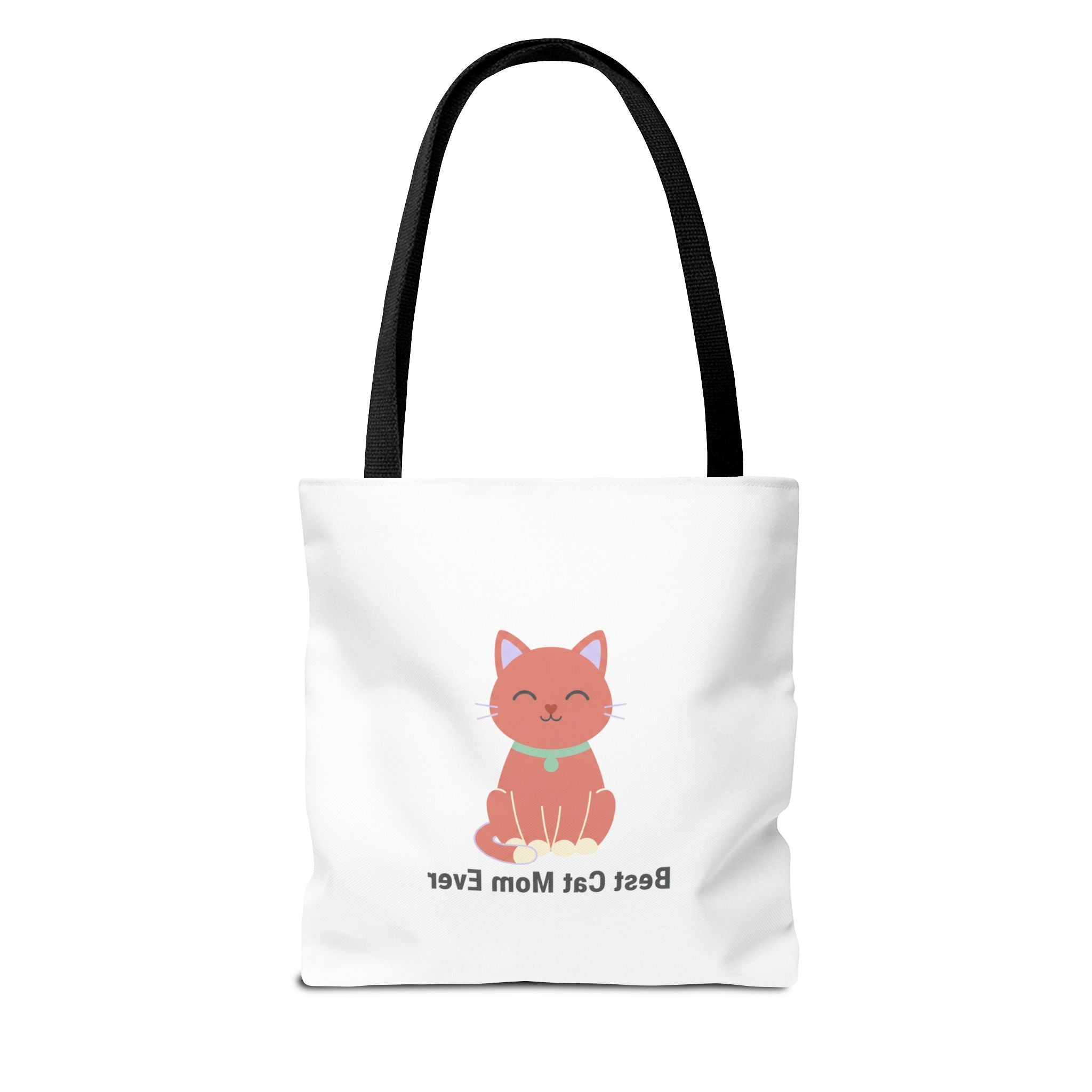 Best Cat Mom Ever Tote Bag — Cute Cat Graphic Canvas Tote for Cat Lovers