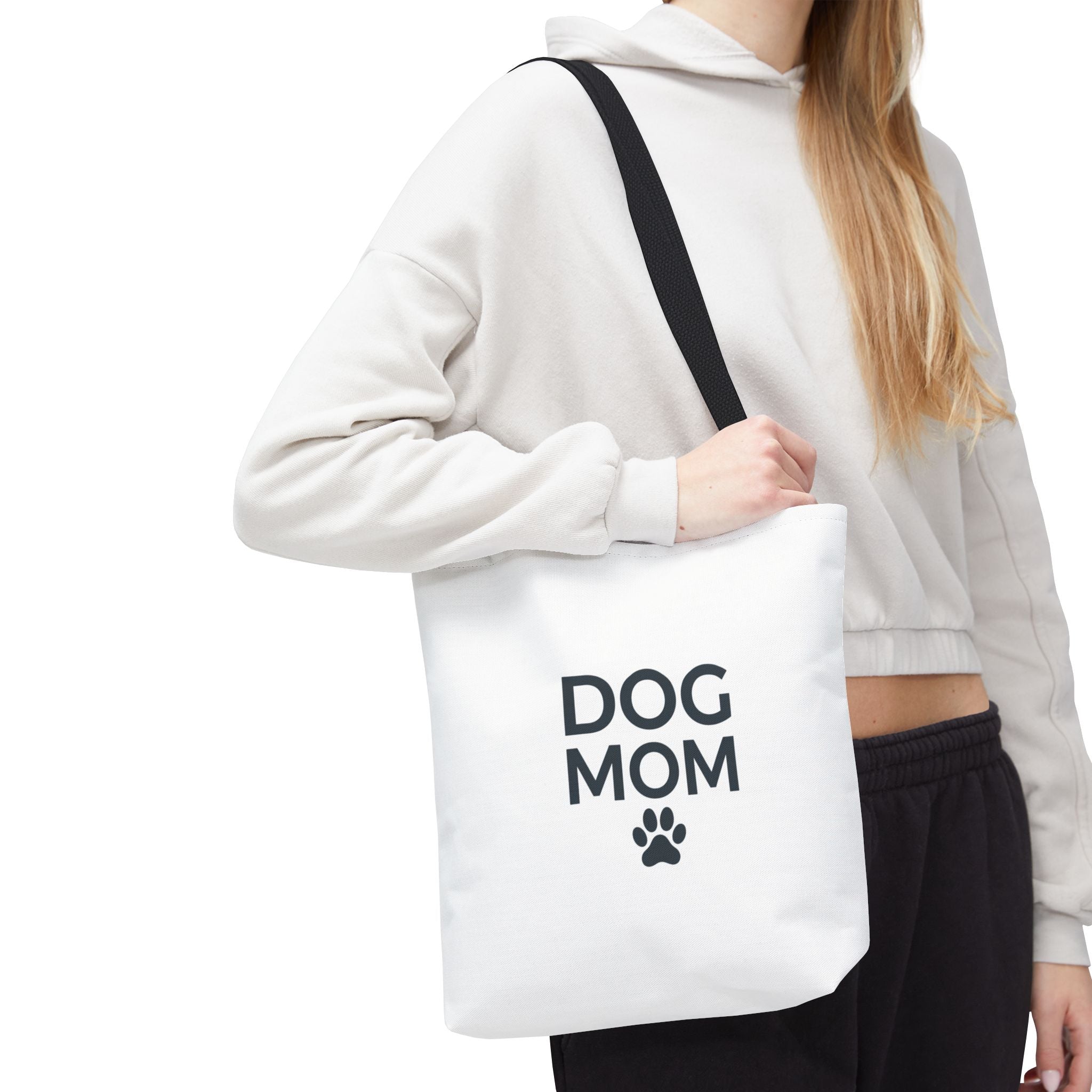 Dog Mom Tote Bag — Cute 'Dog Mom' All-Over Print Canvas Tote
