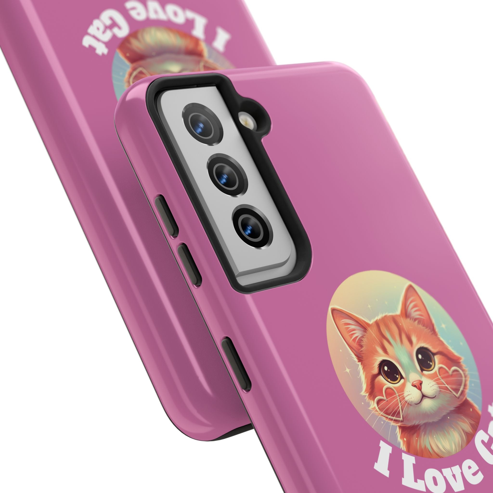 I Love Cat Tough Phone Case — Cute Retro Kitty Protective Phone Cover