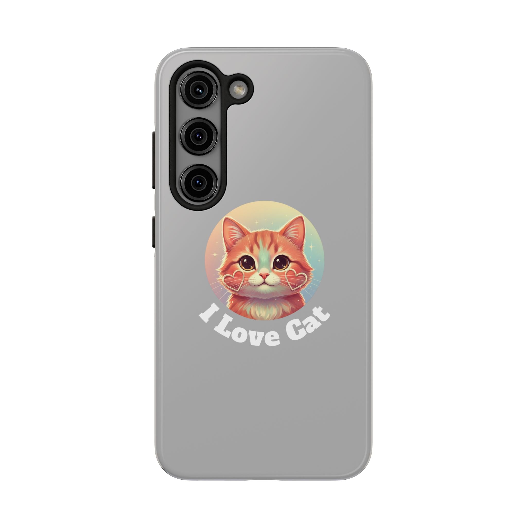 I Love Cat Tough Phone Case — Cute Retro Kitty Protective Phone Cover